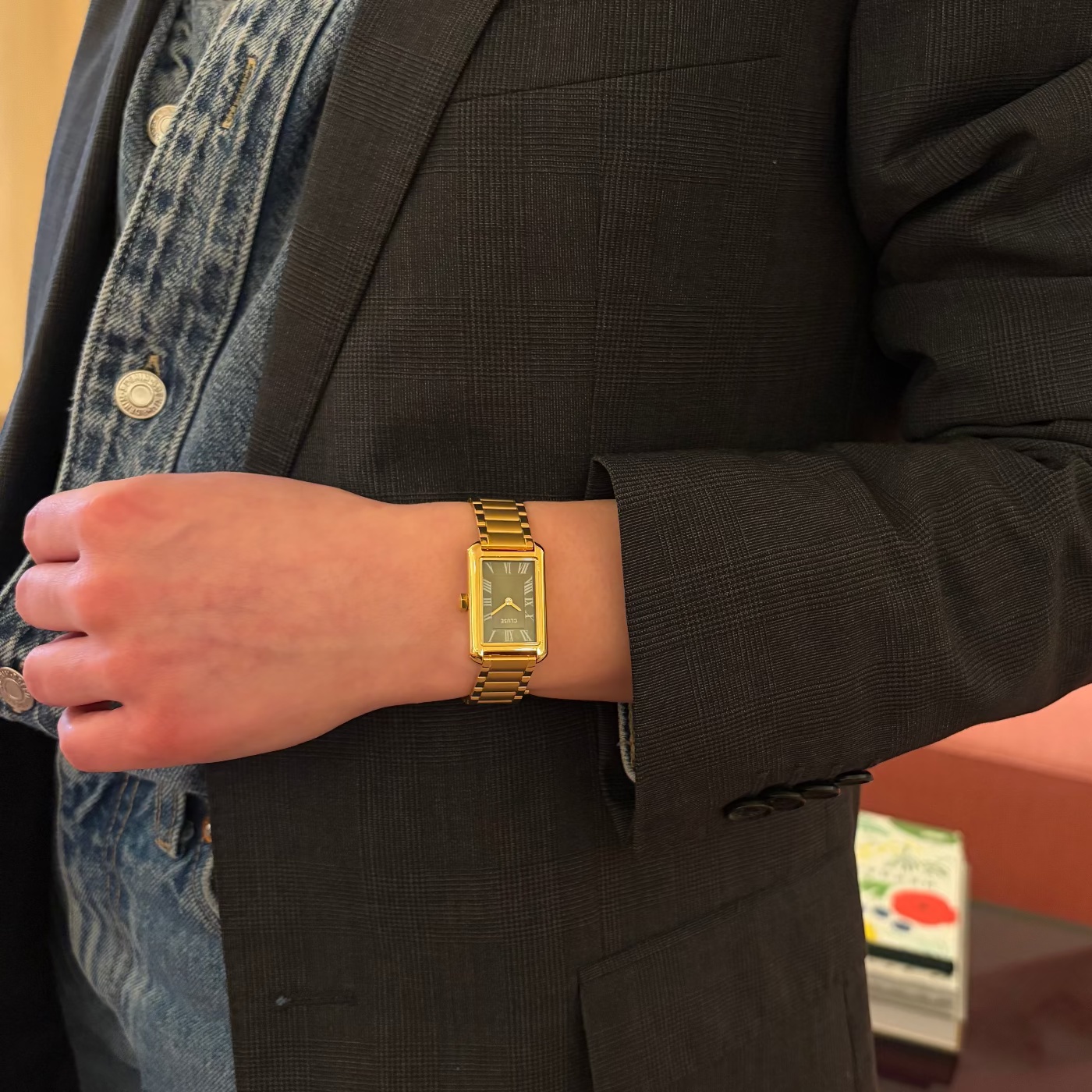 Cluse CW15007 Cluse Belisenna Steel Olive Gold zegarek damski klasyczny mineralne