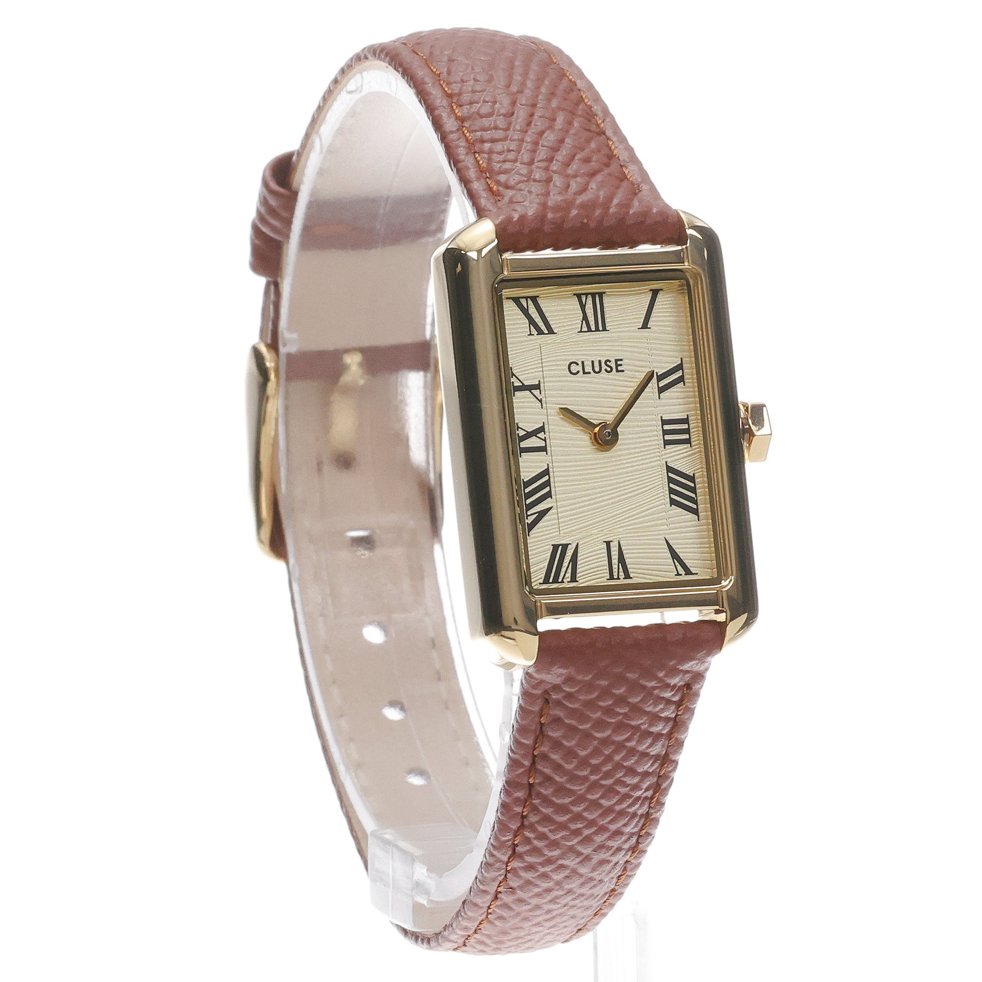 Cluse CW15008 Belisenna Leather Nutshell Sand Textured Gold Cluse klasyczny zegarek złoty - miniatura 3