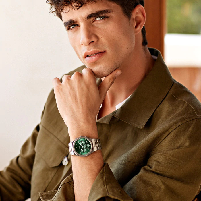 Cluse CW20803 Chrono Steel Green/Silver zegarek sportowy Vigoureux