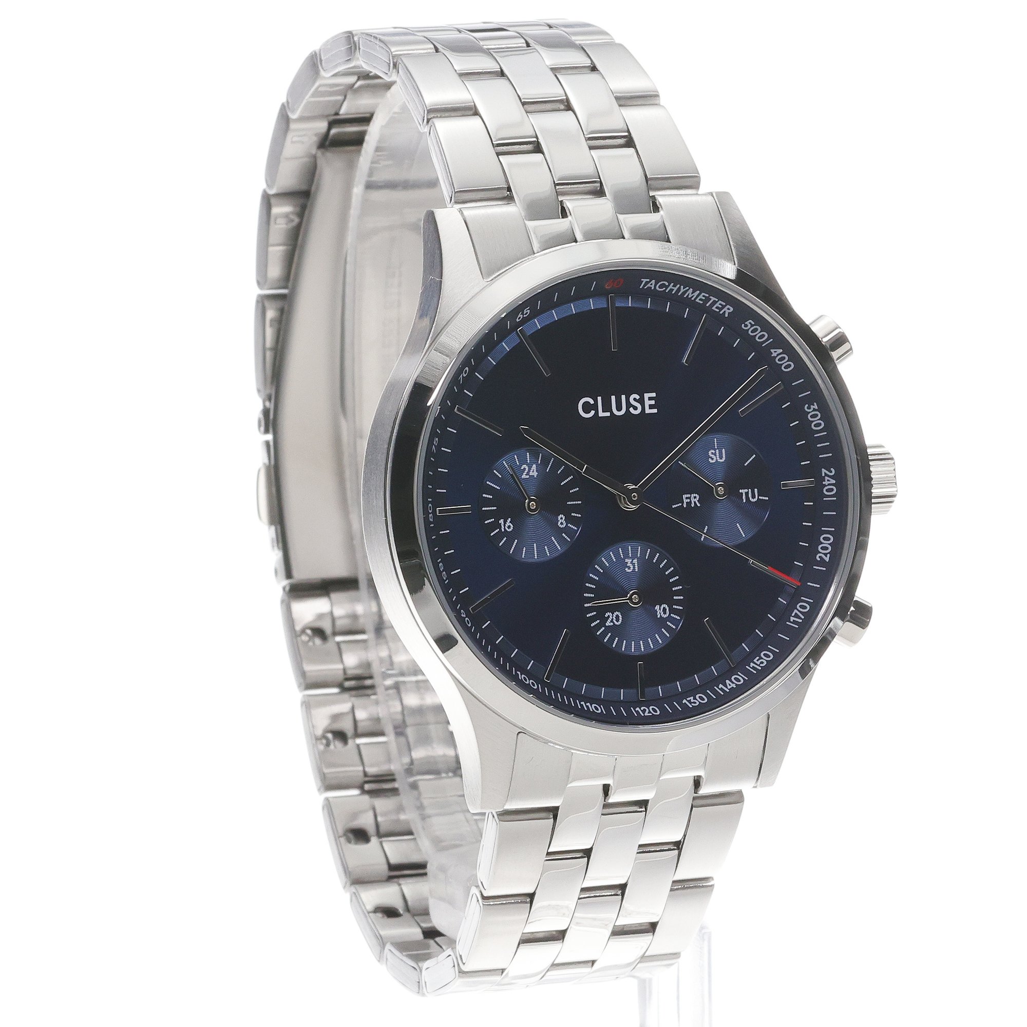 Cluse CW21003 zegarek srebrny sportowy Vigoureux bransoleta