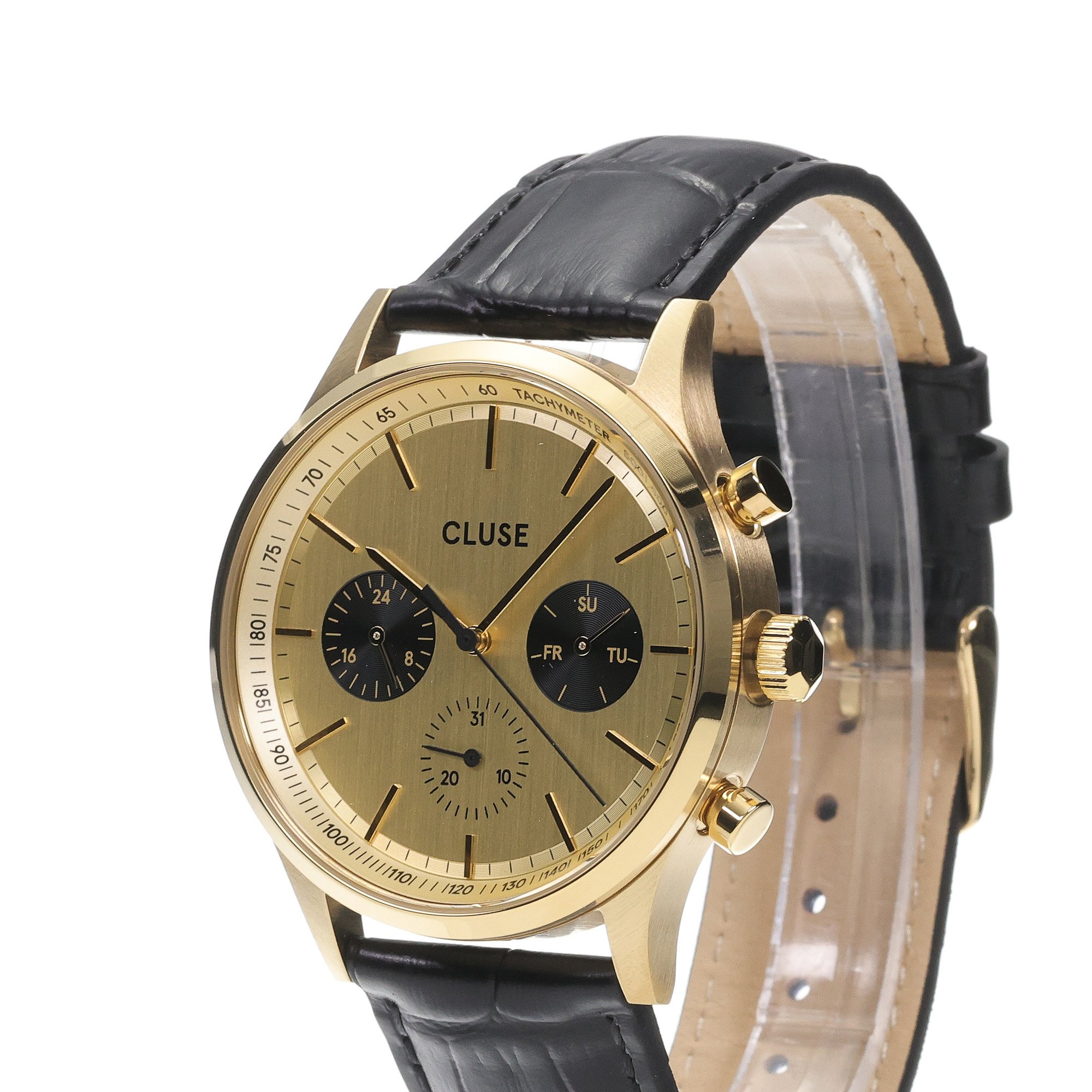 Cluse CW21005 Antheor Antheor Multifunction Leather Gold zegarek męski fashion-modowy mineralne - miniatura 2