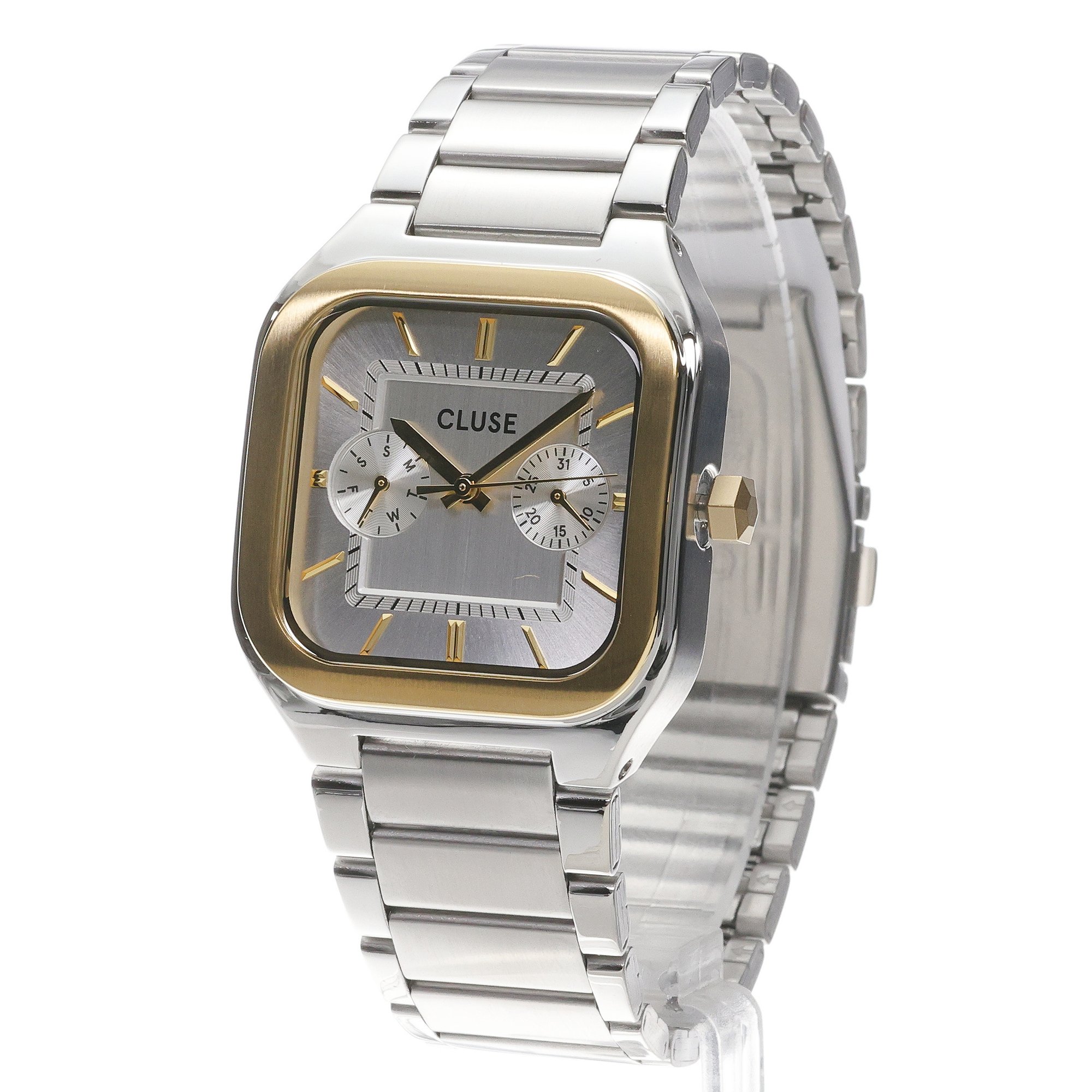 Cluse CW26201 Quadrus Quadrus Multifunction Steel Silver Two Tone zegarek męski klasyczny mineralne - miniatura 2