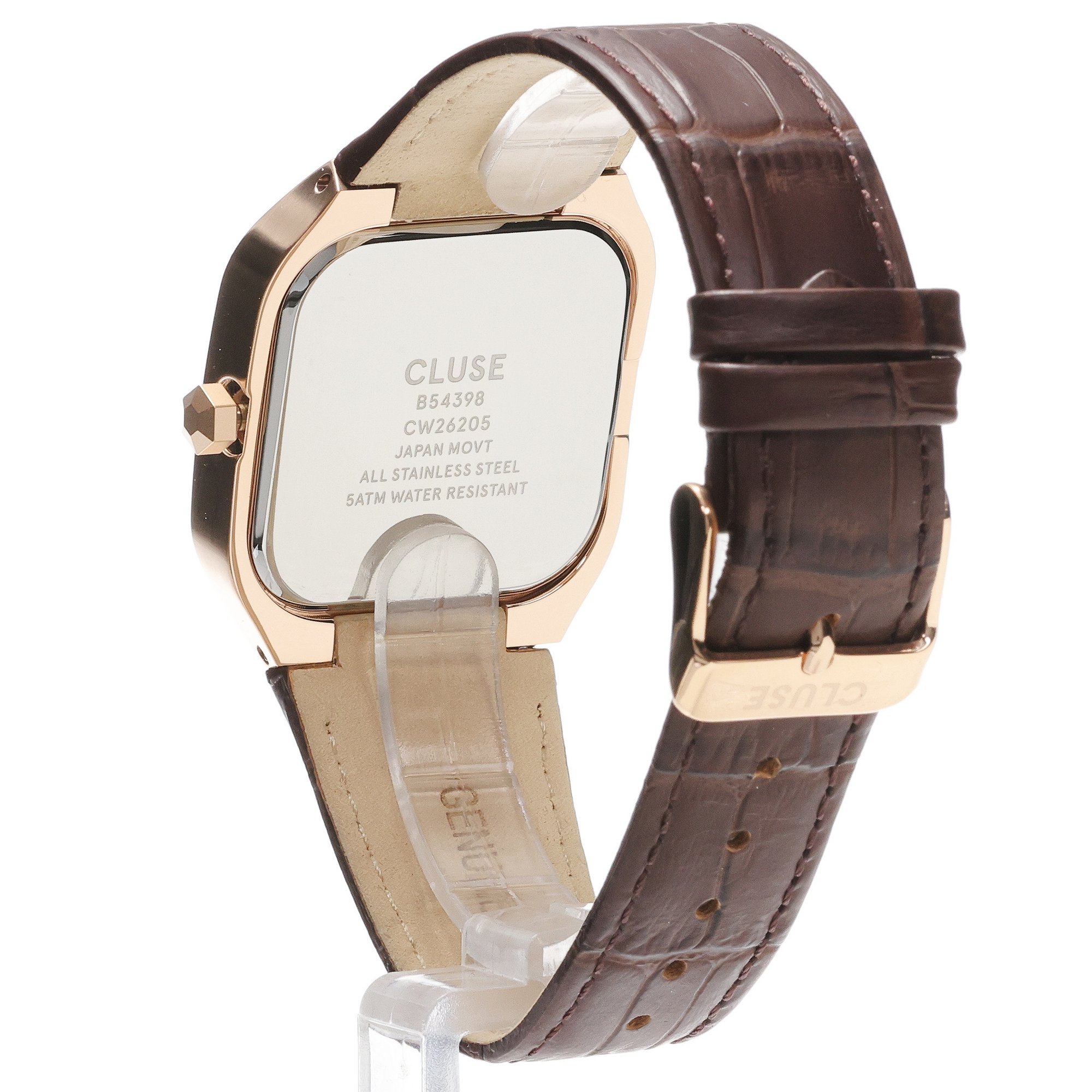 Cluse CW26205 Quadrus Multifunction Leather Green Rose Gold Quadrus klasyczny zegarek różowe złoto - miniatura 4