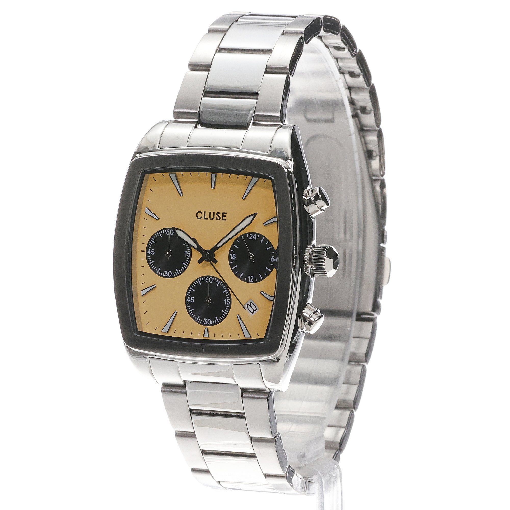 Cluse CW52004 Cluse Quartaut Chrono Steel Yellow and Grey Silver zegarek męski klasyczny mineralne - miniatura 2