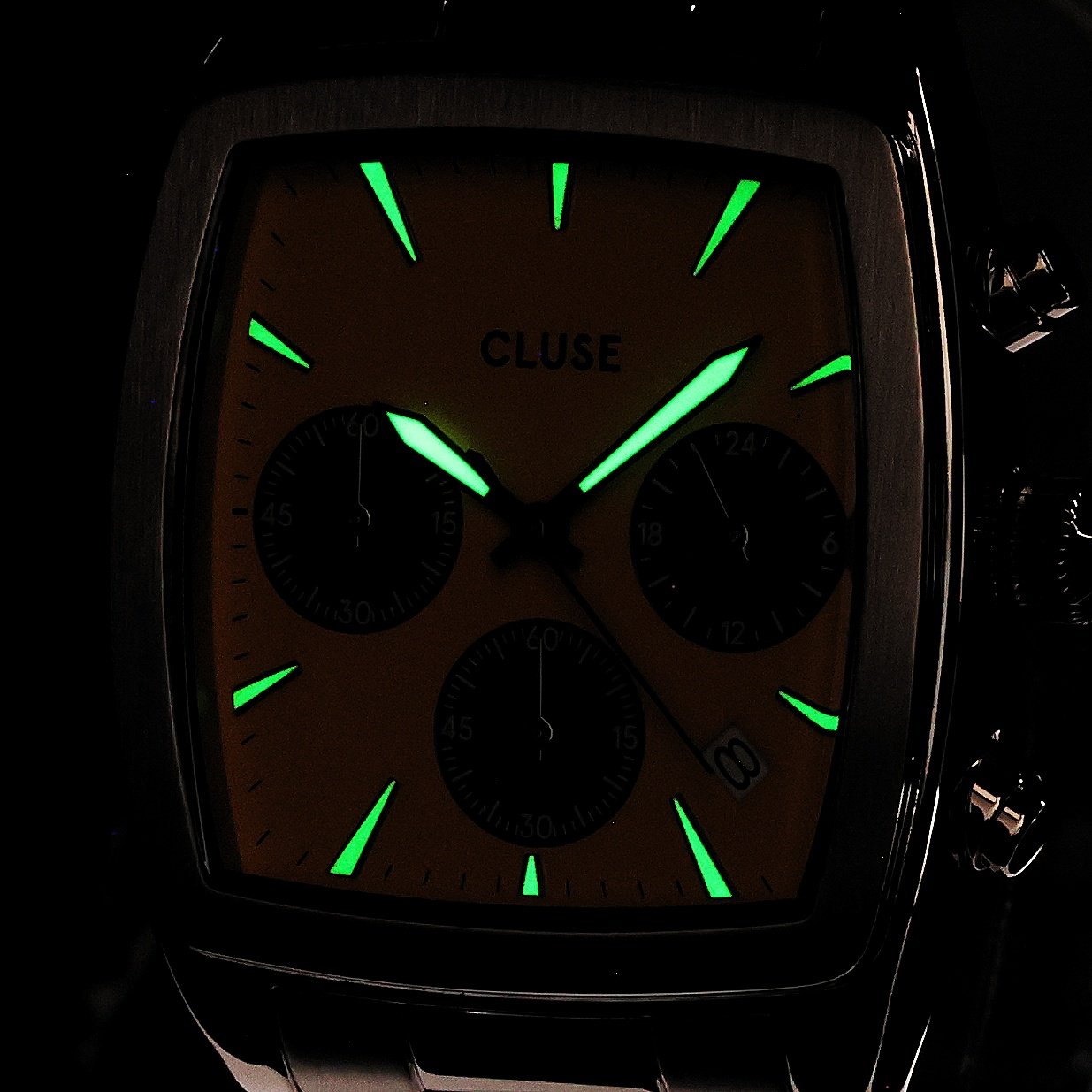 Cluse CW52004 Quartaut Chrono Steel Yellow and Grey Silver Cluse klasyczny zegarek srebrny - miniatura 5