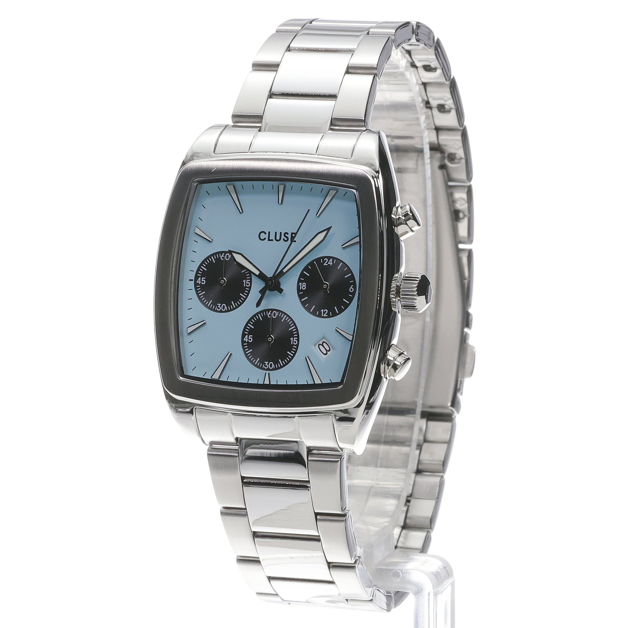 Cluse CW52005 Cluse Quartaut Chrono Steel Blue and Black Silver zegarek męski klasyczny mineralne - miniatura 2