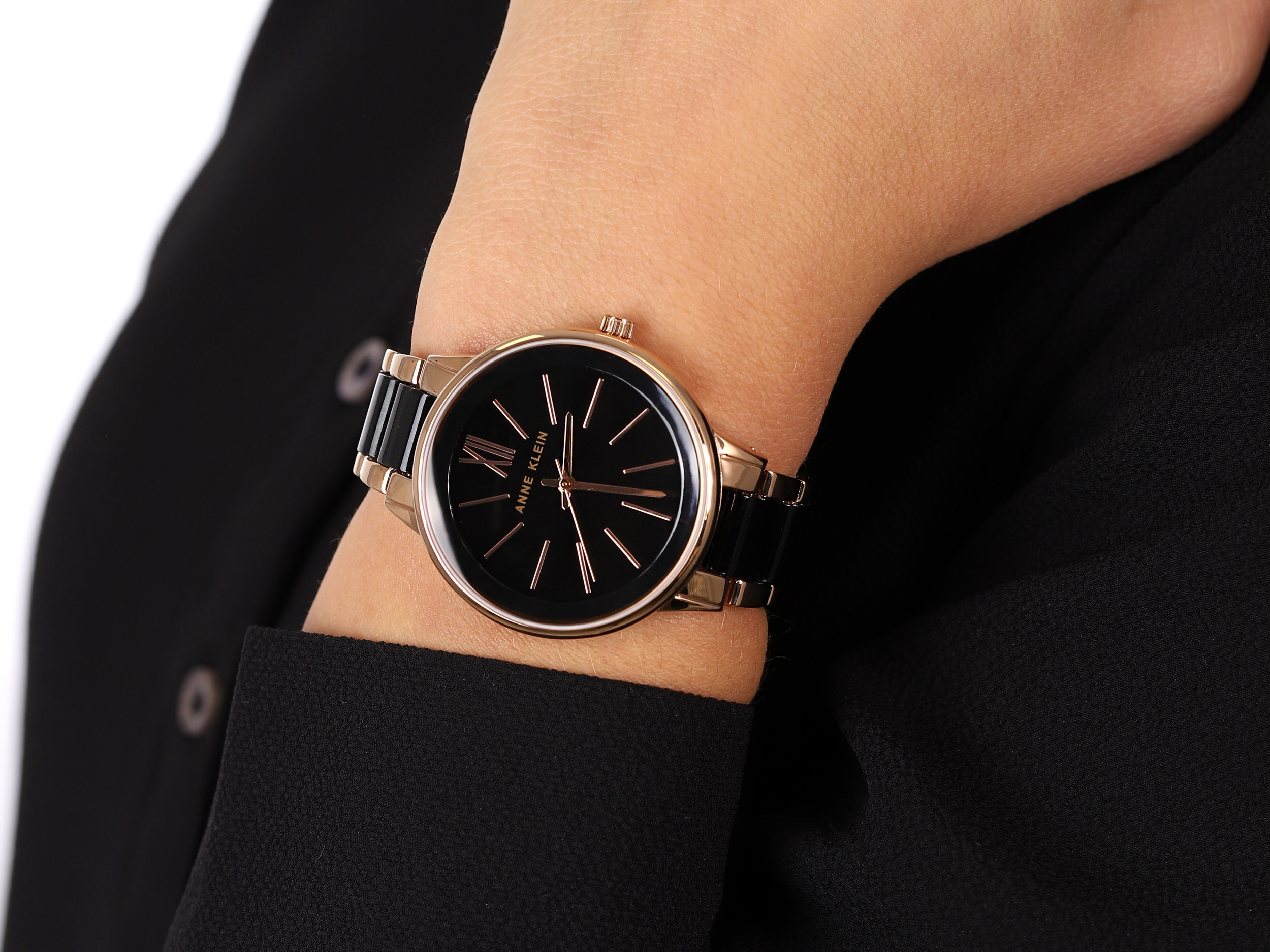 Anne Klein AK-1412BKRG zegarek fashion/modowy Bransoleta