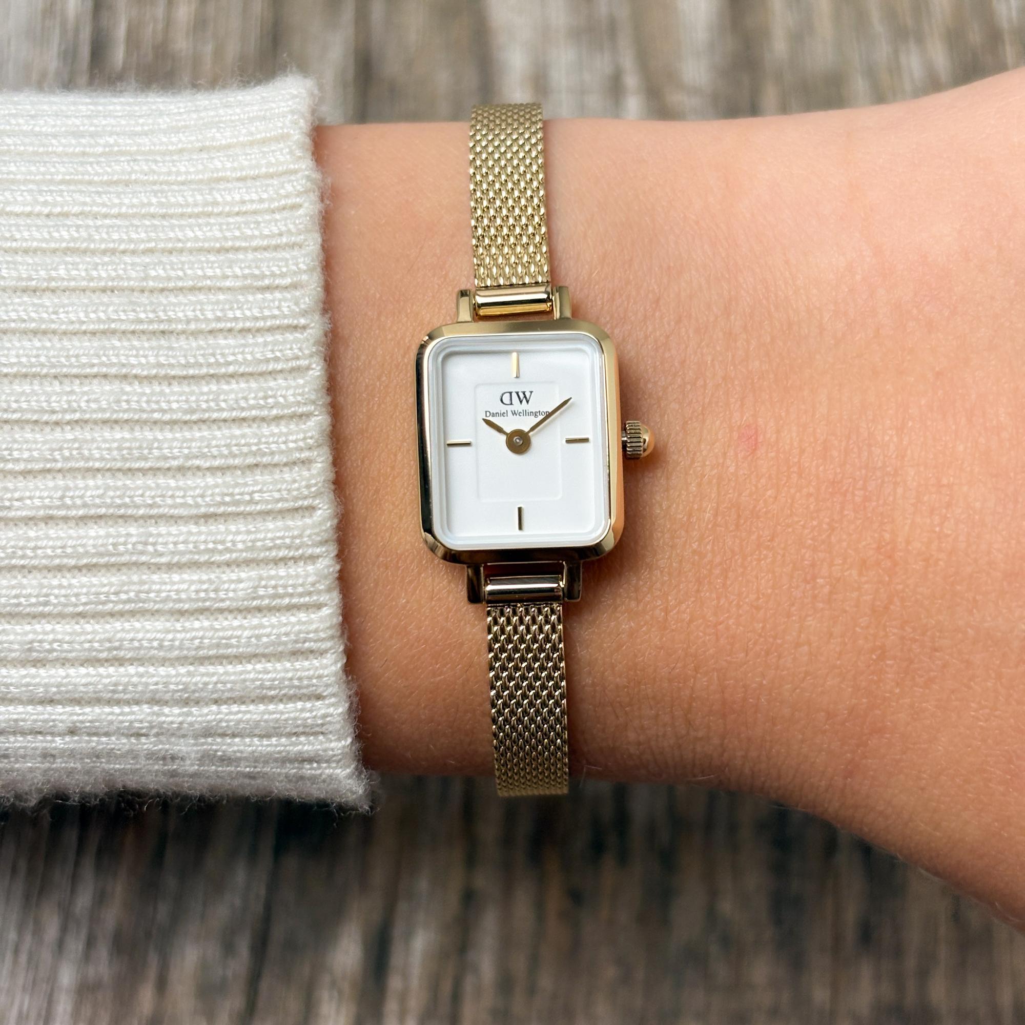 Daniel Wellington DW00100725 Quadro Quadro Mini Evergold 15mm zegarek damski fashion-modowy mineralne - miniatura 8