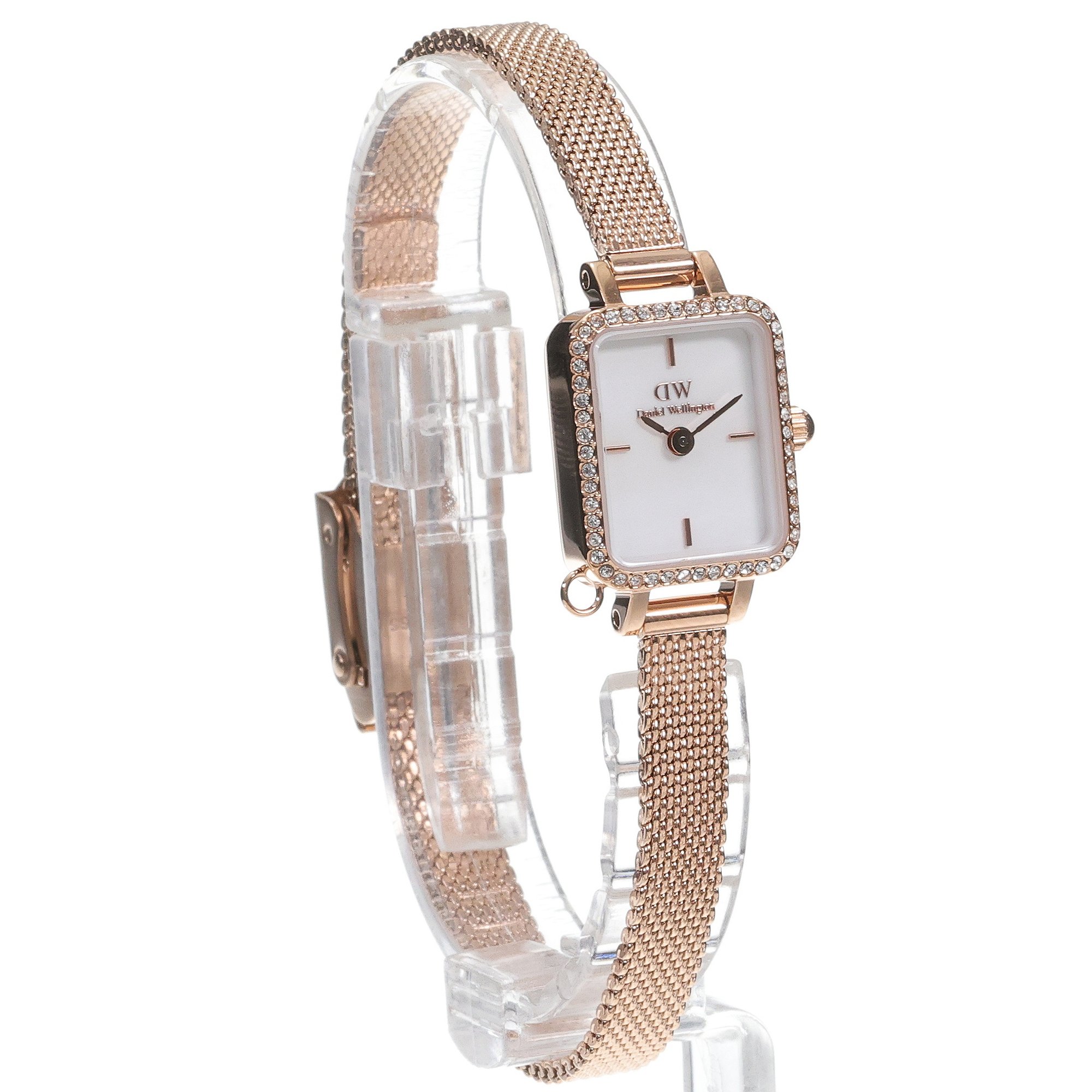 Daniel Wellington DW00100751 Quadro Quadro Mini Crystal Zodiac Rose Gold Stainless Steel 15mm zegarek damski biżuteryjny mineralne - miniatura 3