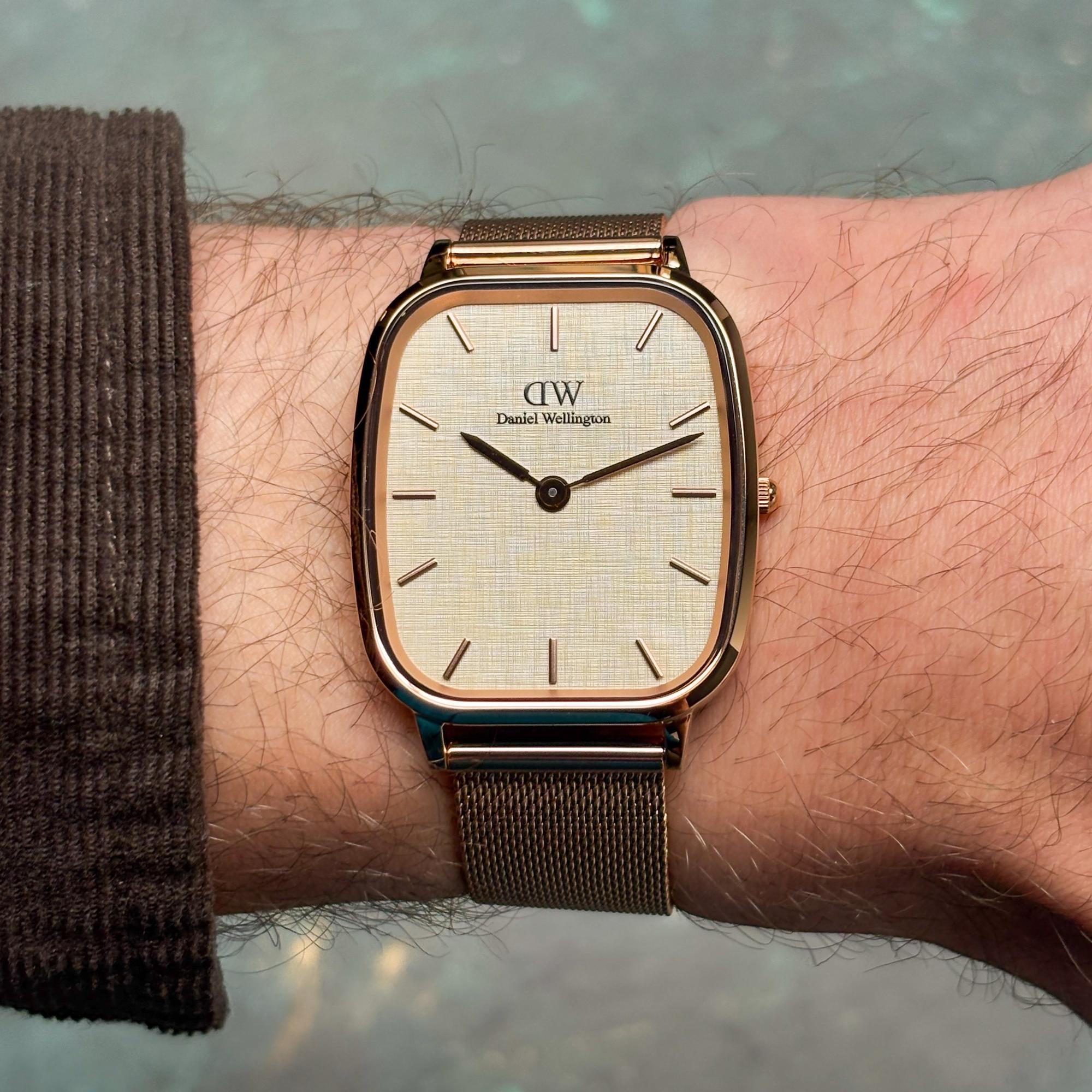Daniel Wellington DW00100817 Marlon Melrose Linen Classic klasyczny zegarek różowe złoto