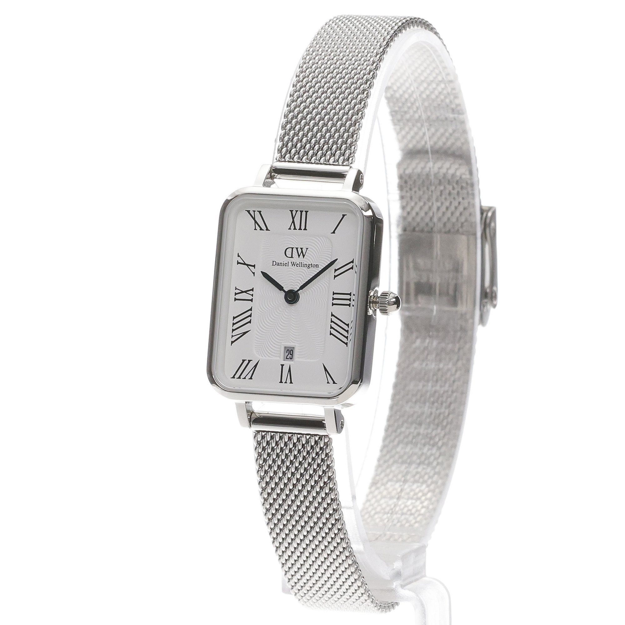 Daniel Wellington DW00100863 Quadro Sterling Roman Numerals Date Daniel Wellington klasyczny zegarek srebrny