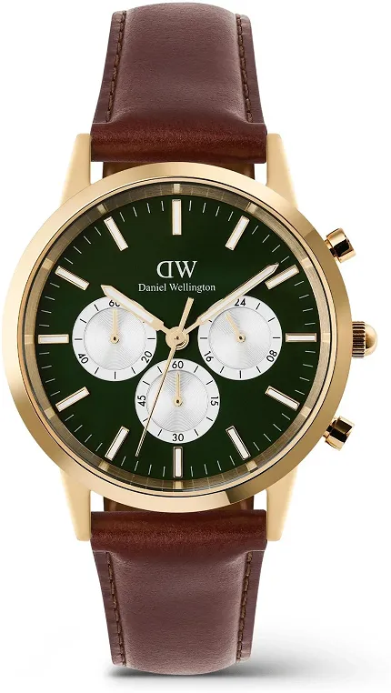 Daniel Wellington DW00100876 Męskie Iconic Chronograph St Mawes Emerald Panda Gold - zdjęcie 1
