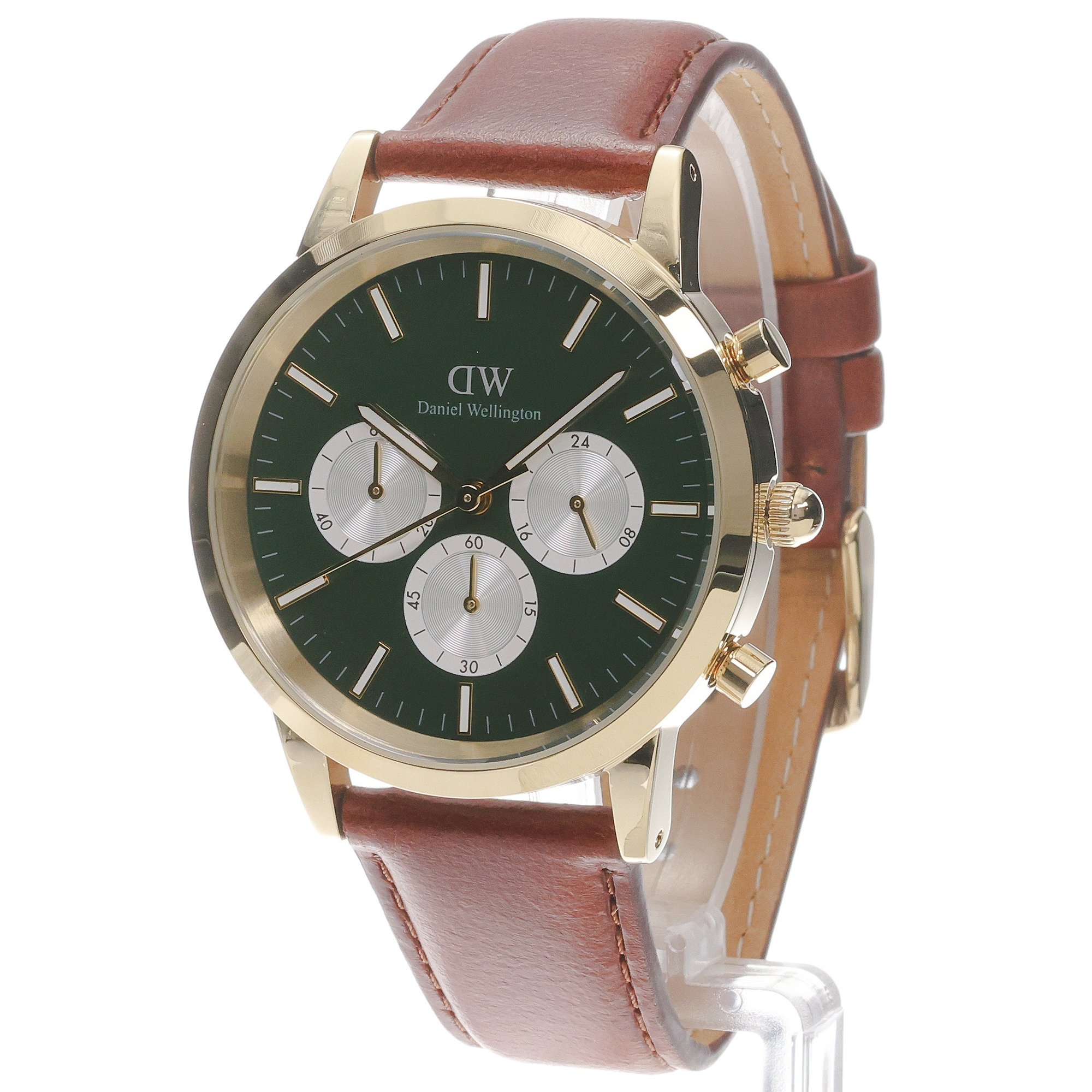 Daniel Wellington DW00100876 Męskie Iconic Chronograph St Mawes Emerald Panda Gold zegarek męski sportowy mineralne - miniatura 2