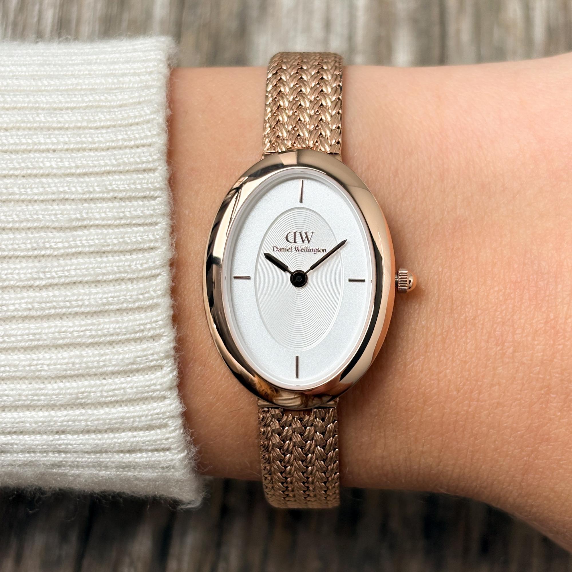 Daniel Wellington DW00100883 Julliette Braided Damskie fashion-modowy zegarek różowe złoto - miniatura 9