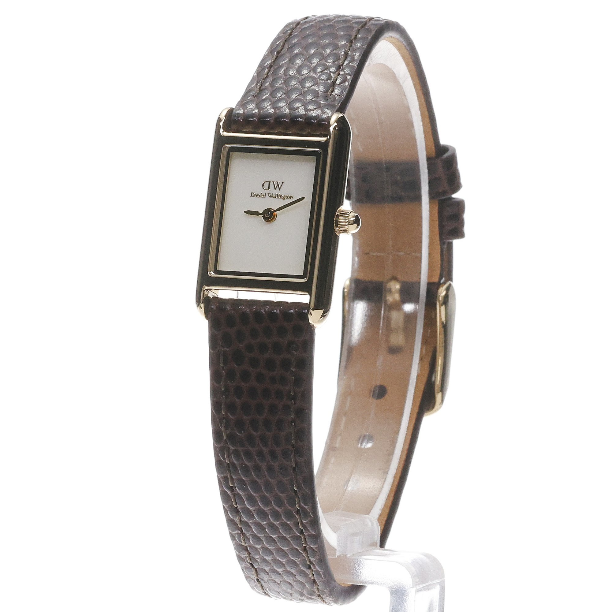 Daniel Wellington DW00100904 Damskie Bound Mini Dark Brown Lizard Gold zegarek damski klasyczny mineralne