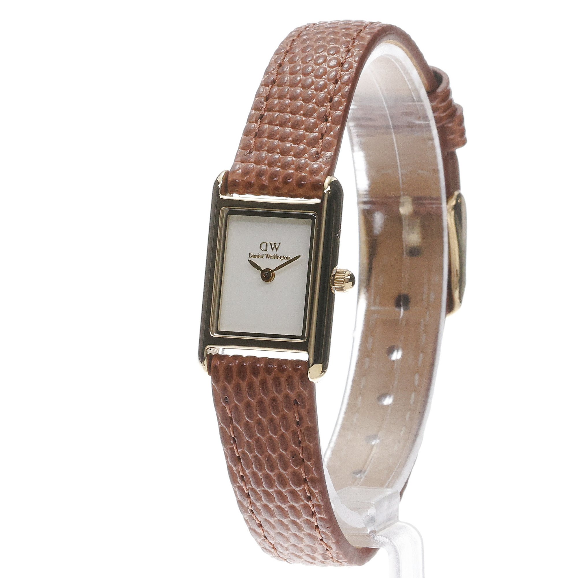 Daniel Wellington DW00100905 Damskie Bound Mini Light Brown Lizard Gold zegarek damski klasyczny mineralne - miniatura 2