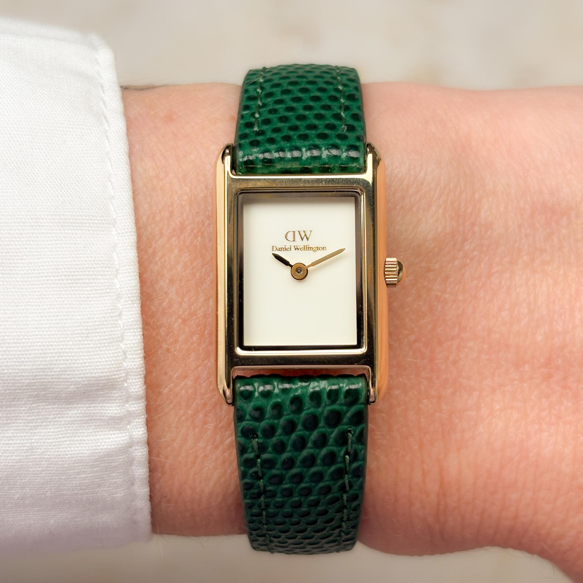 Daniel Wellington DW00100906 Bound Mini Green Lizard Gold Damskie klasyczny zegarek złoty - miniatura 8