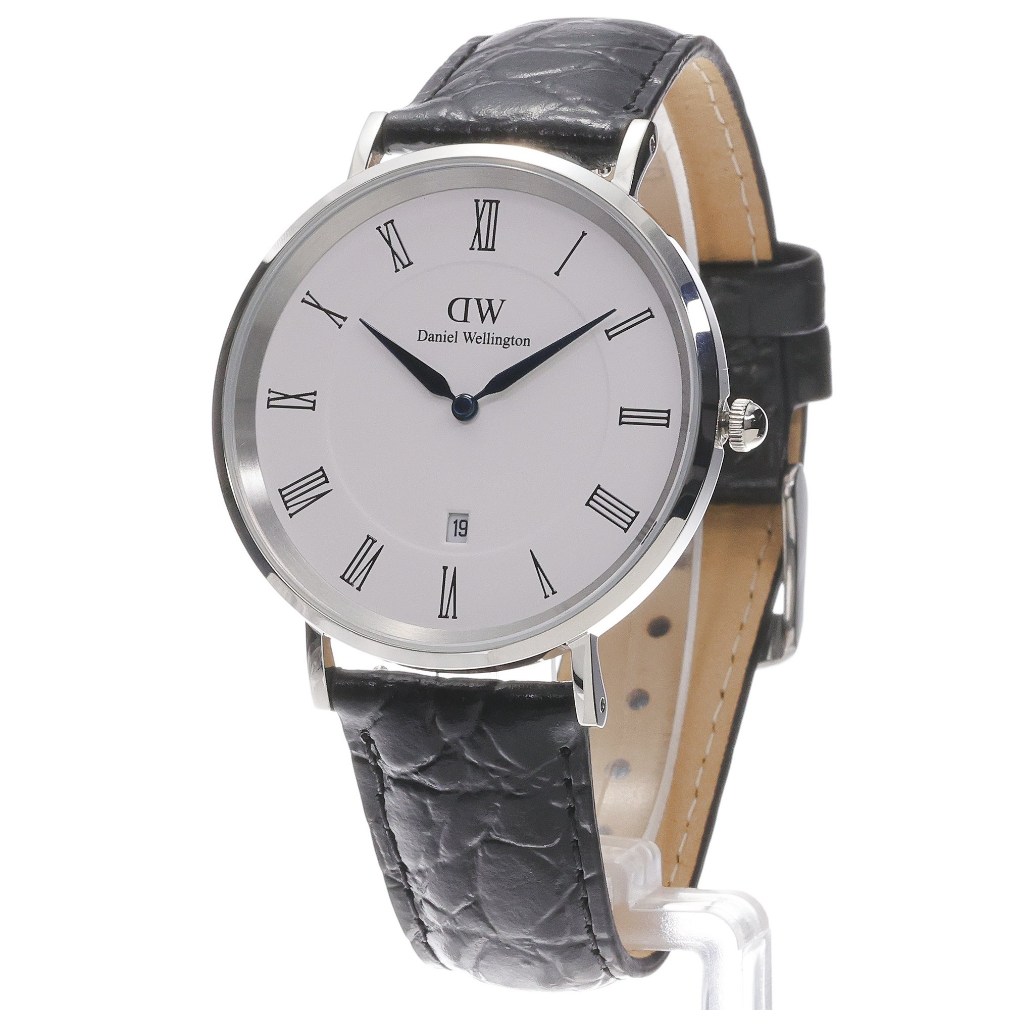 Daniel Wellington DW00100914 Męskie Classic Roman Numerals Date Black Croc Belly Silver zegarek męski klasyczny mineralne - miniatura 2