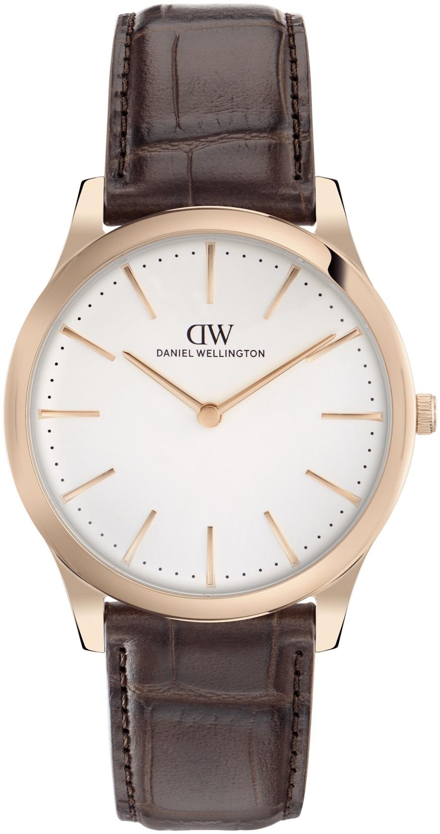 Pathfinder Brown-Croc Frost-White Rose Gold 39mm Daniel Wellington DW00100984 
