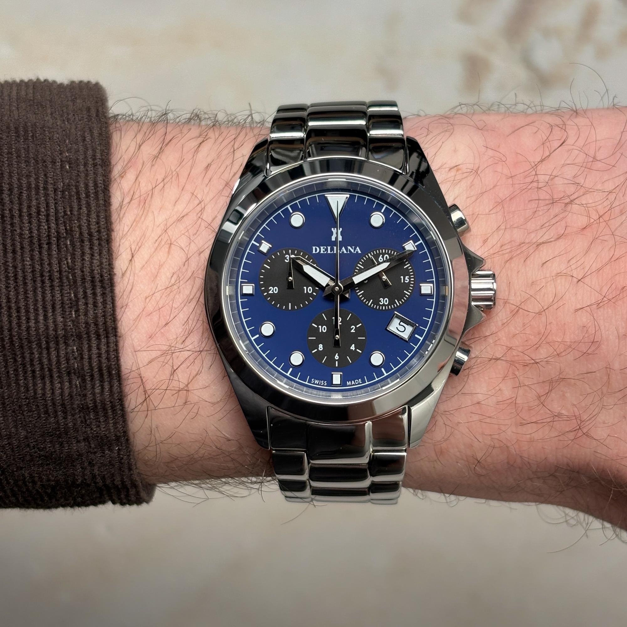 Delbana 417017646041 Ravenna Ravenna Chronograph zegarek męski elegancki szafirowe