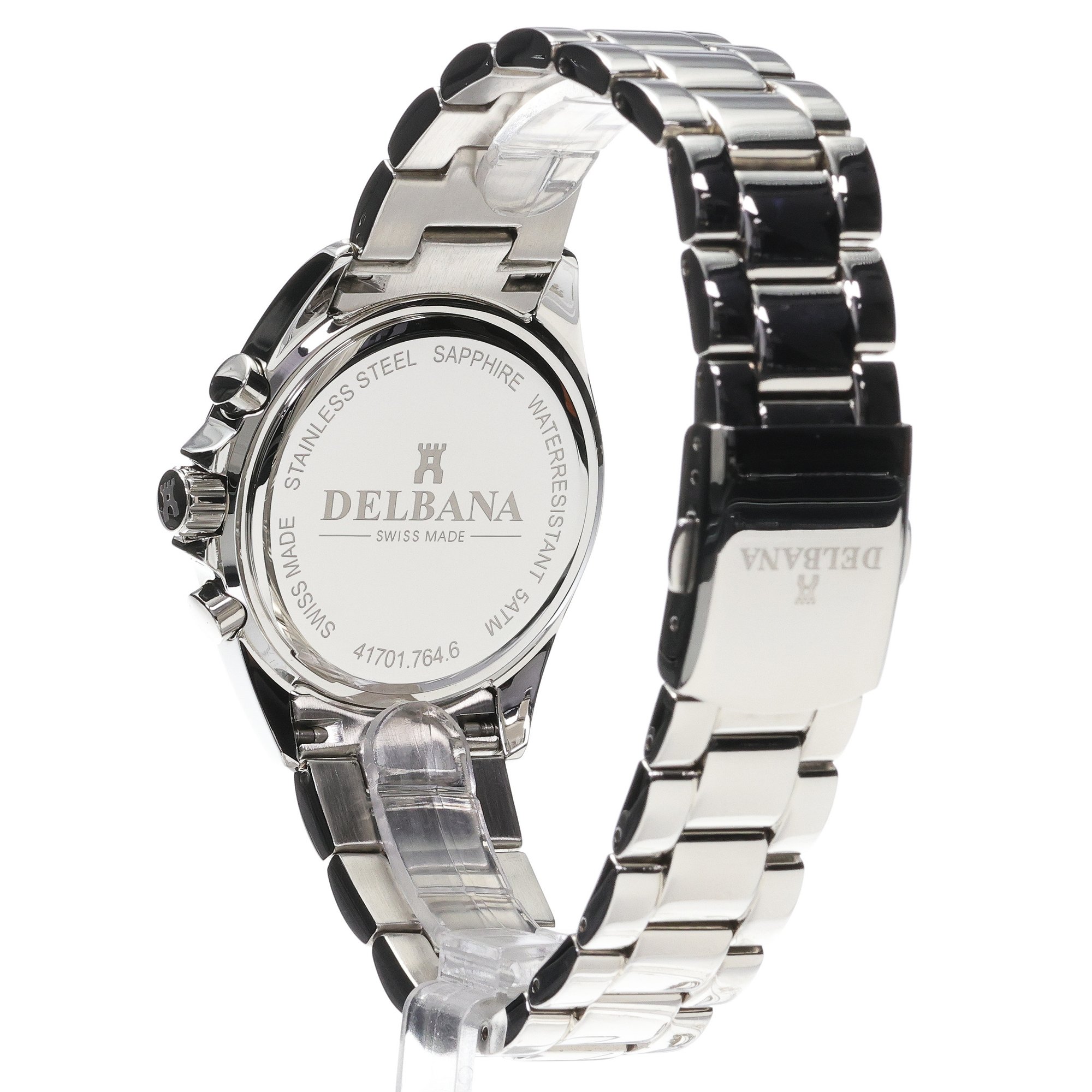 Delbana 417017646041 zegarek srebrny elegancki Ravenna bransoleta