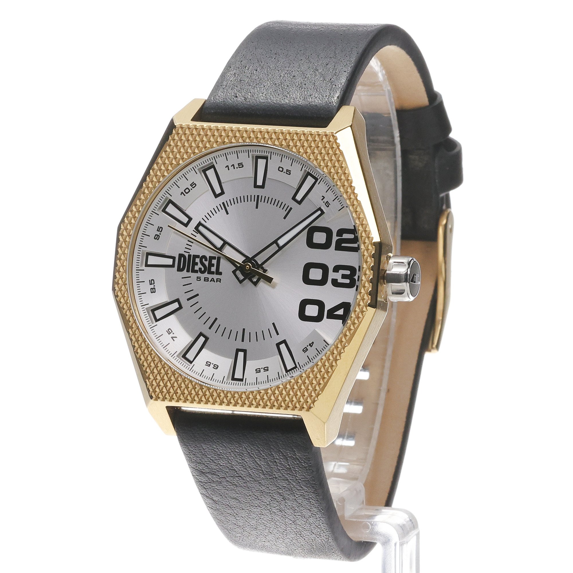 Diesel DZ2219 Męskie Black Leather Strap 43mm zegarek męski fashion-modowy mineralne
