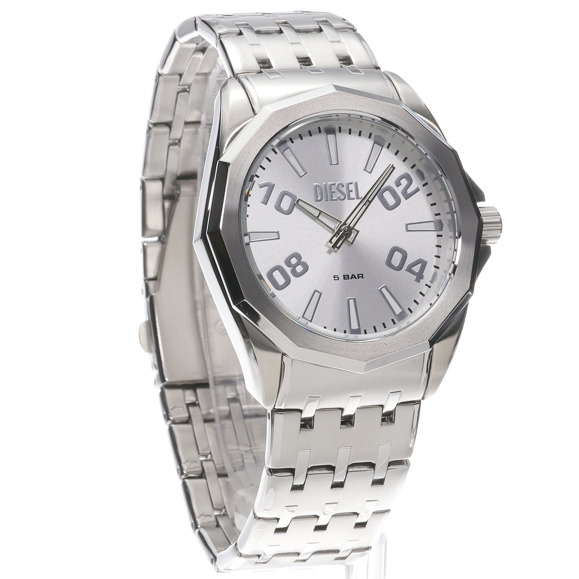 Diesel DZ2236 zegarek srebrny fashion-modowy Męskie bransoleta