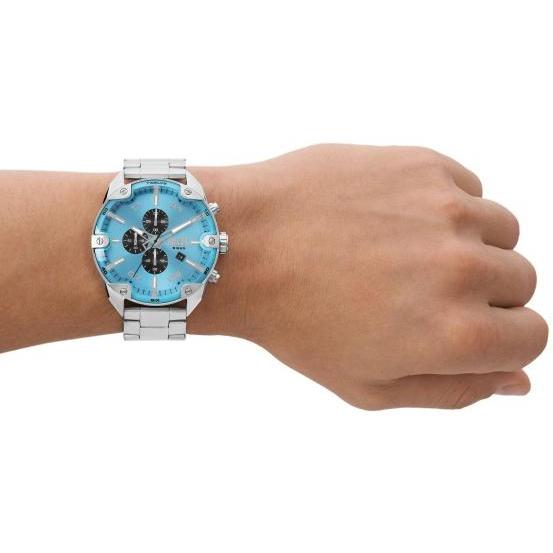 Diesel DZ4655 zegarek srebrny fashion-modowy Spiked bransoleta - miniatura 4