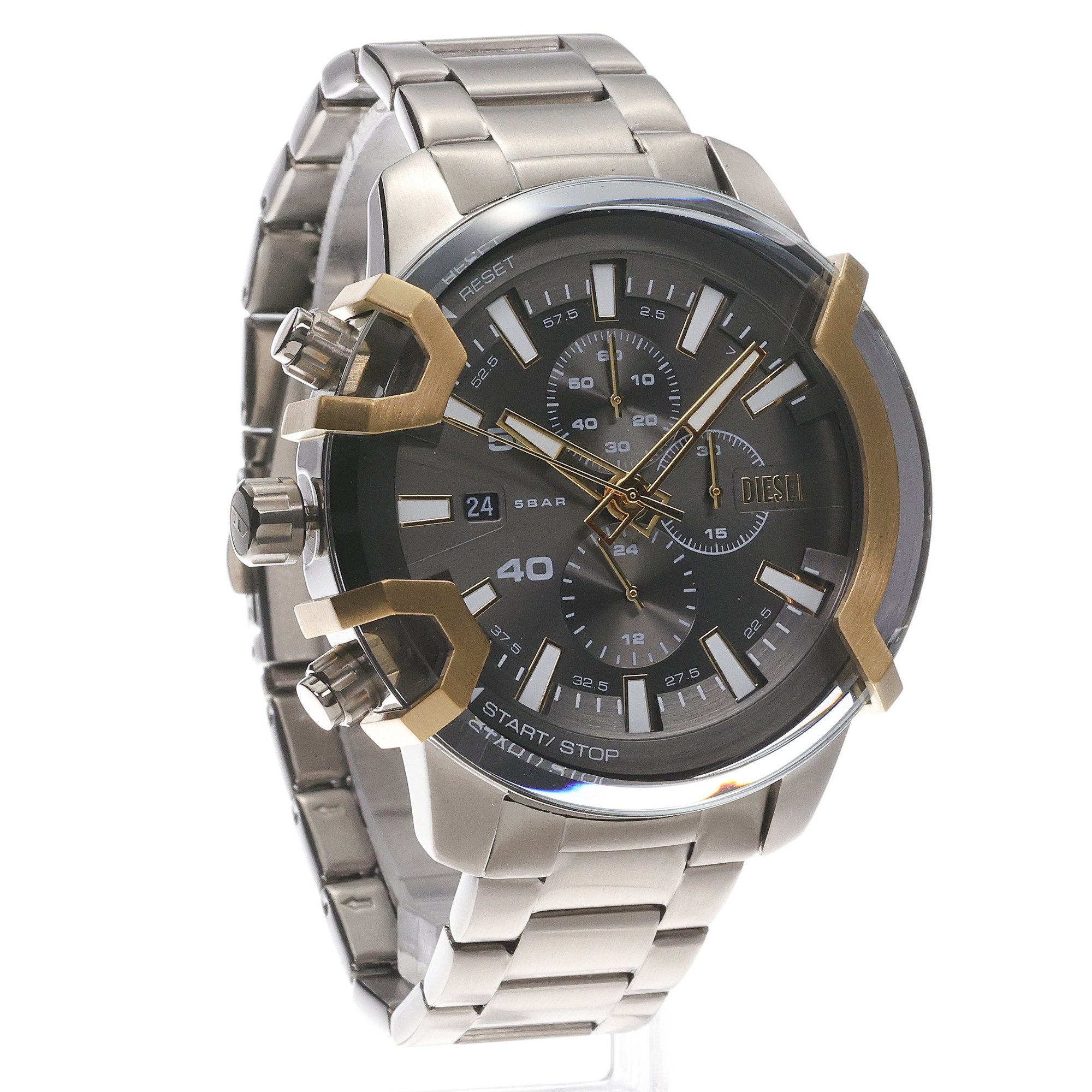Diesel DZ4668 zegarek szary fashion-modowy Griffed bransoleta