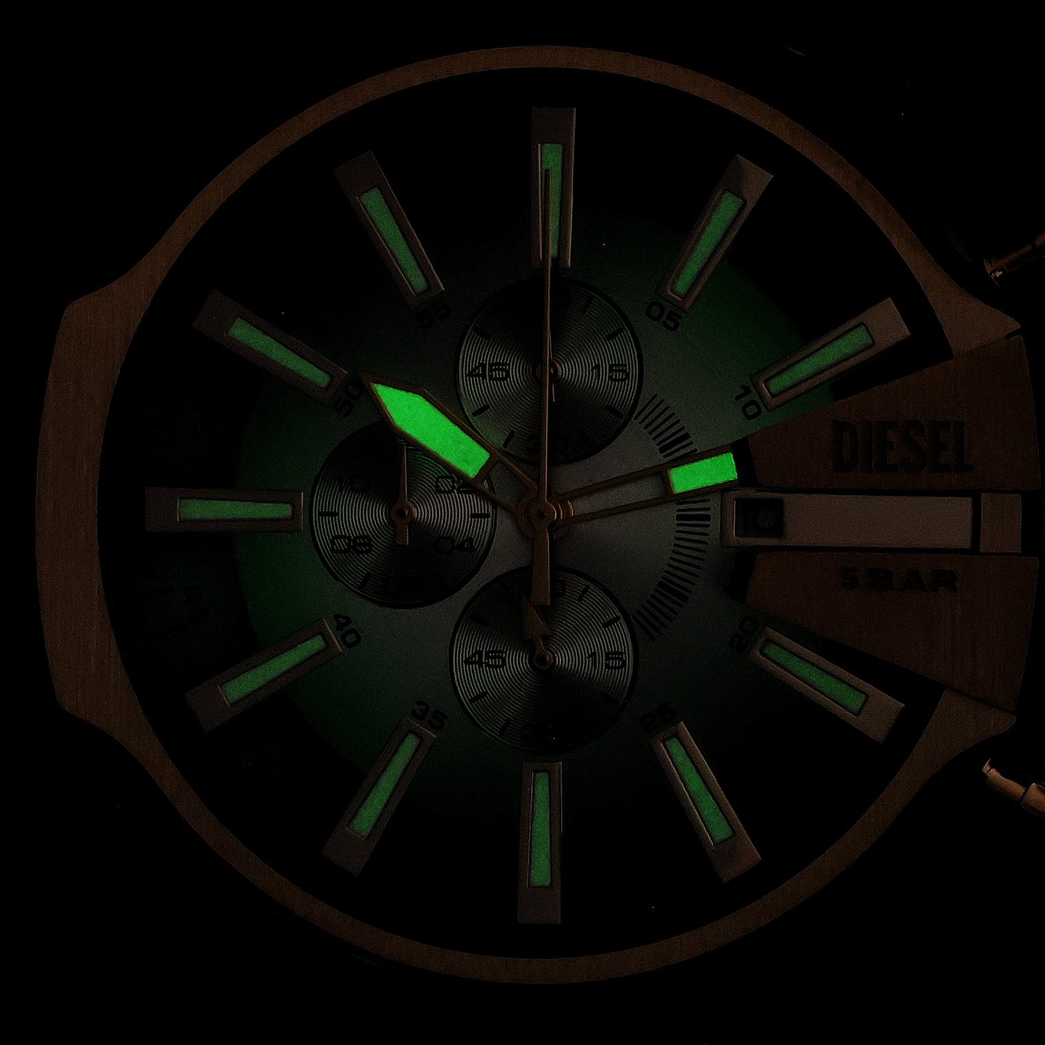 Diesel DZ4684 Diesel Mega Chief Slim Gold Stainless Steel 50mm zegarek męski sportowy mineralne - miniatura 5