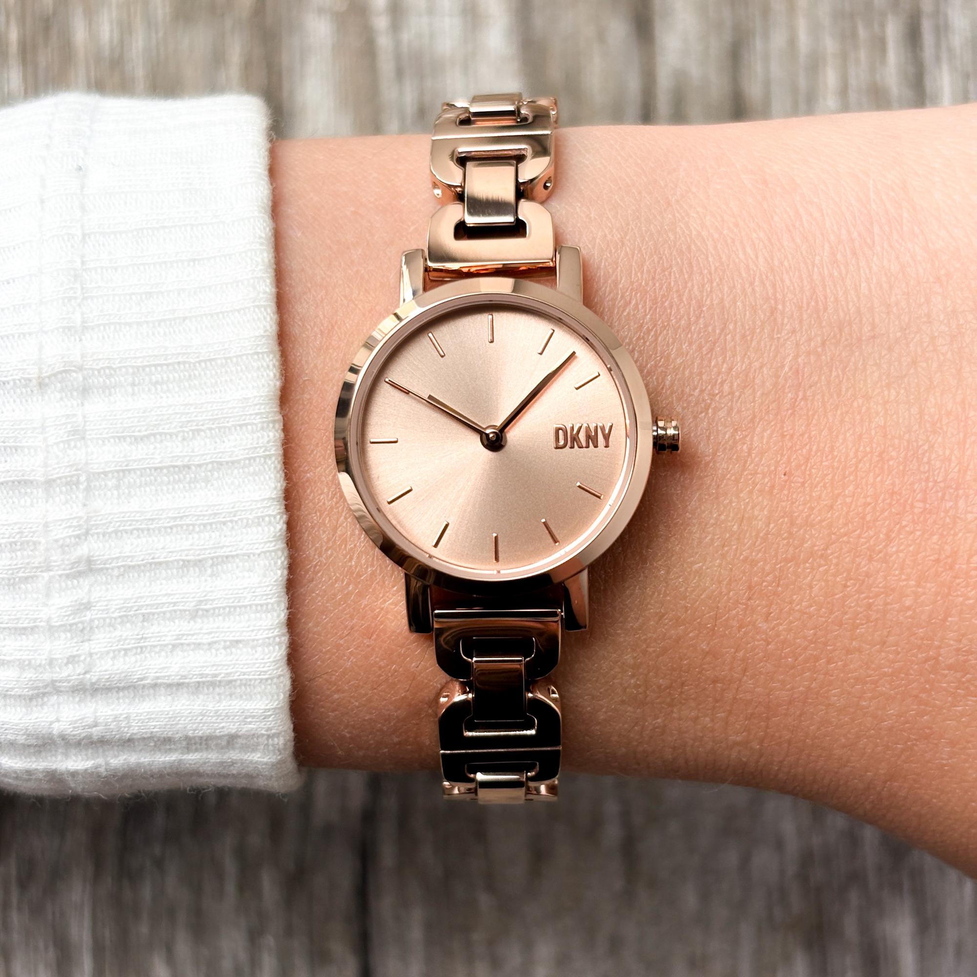 DKNY NY6683 zegarek różowe złoto klasyczny Bransoleta bransoleta