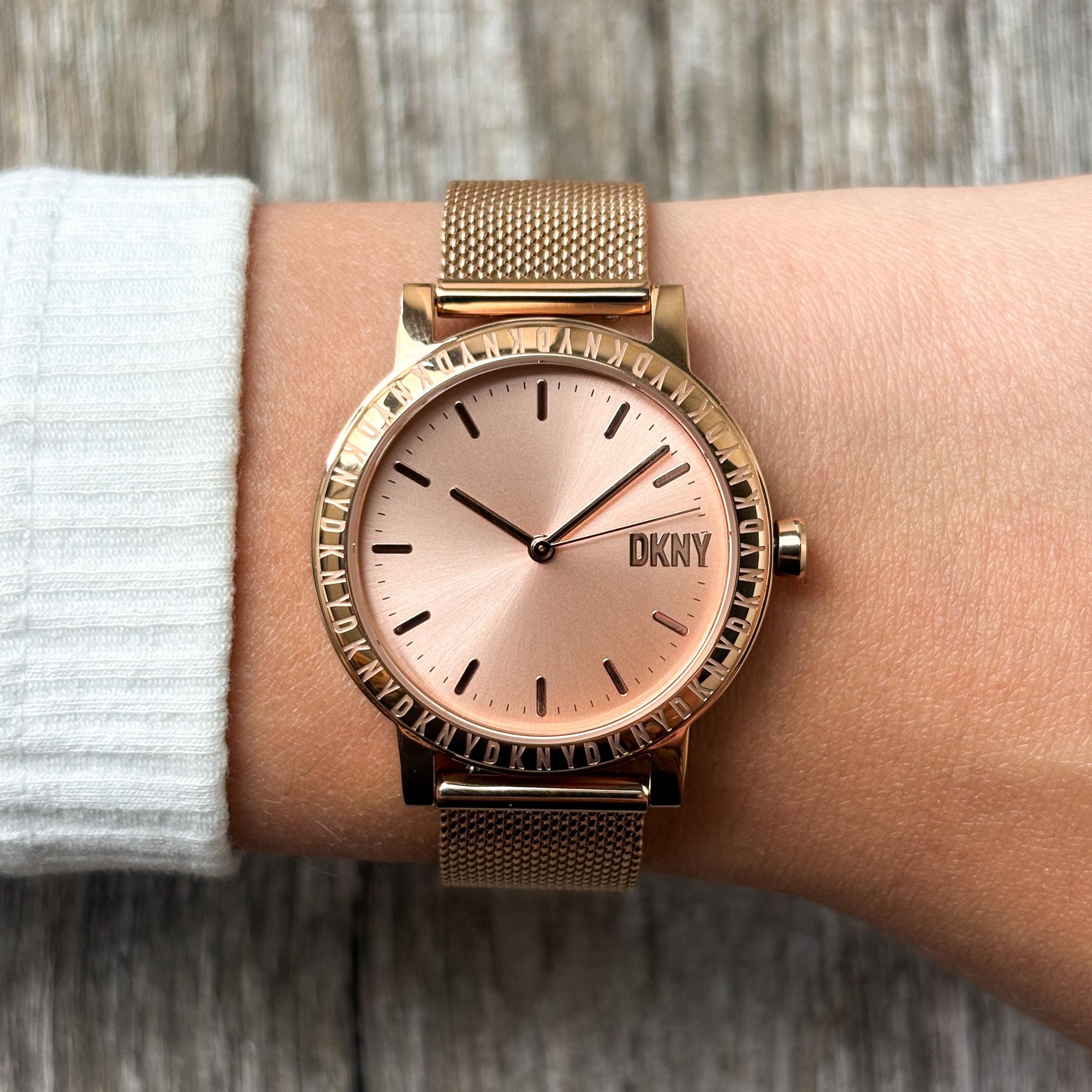 DKNY NY6686 zegarek różowe złoto fashion-modowy Bransoleta bransoleta