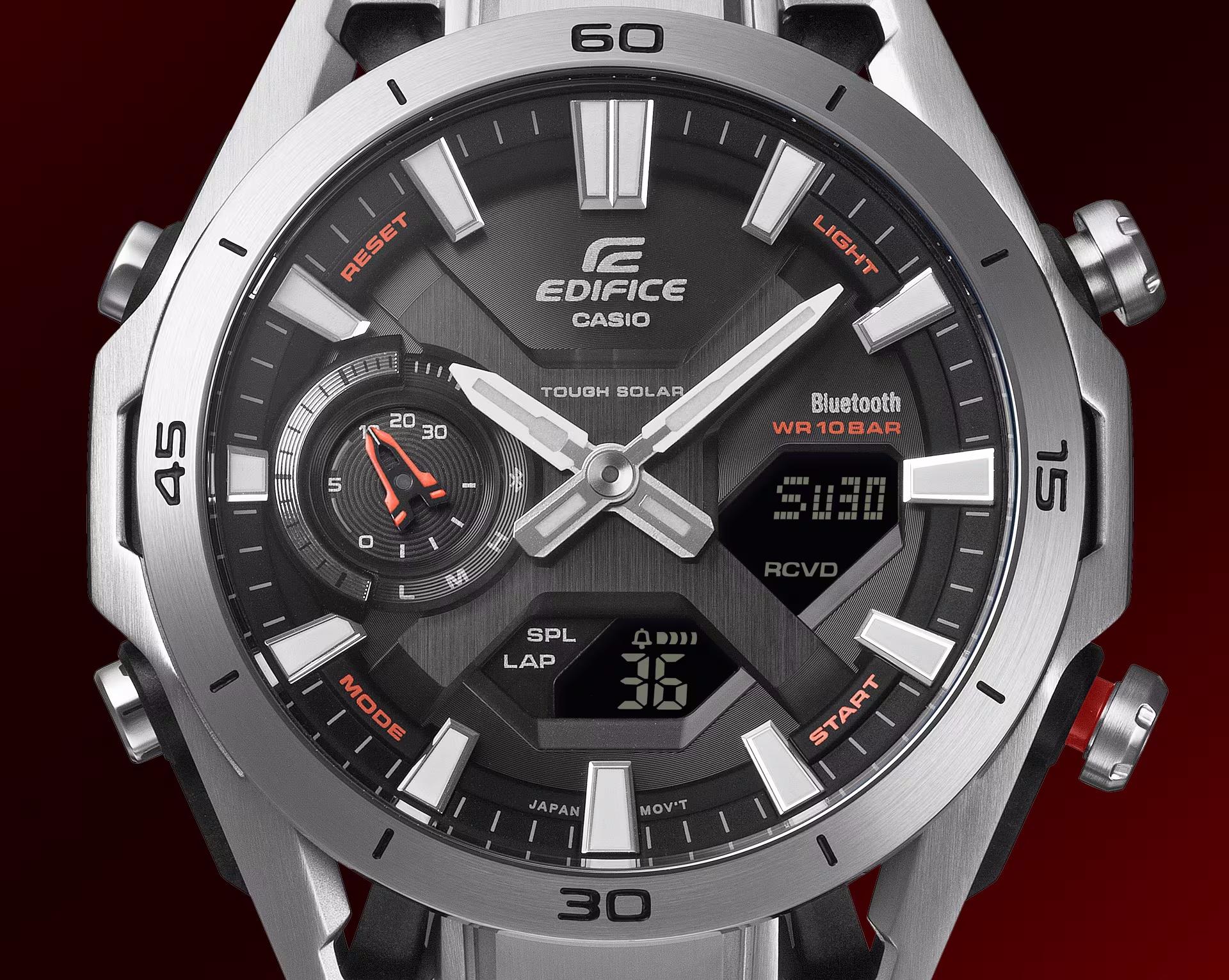 EDIFICE ECB-2300D-2AEF EDIFICE SOSPENSIONE EDIFICE Premium sportowy zegarek srebrny