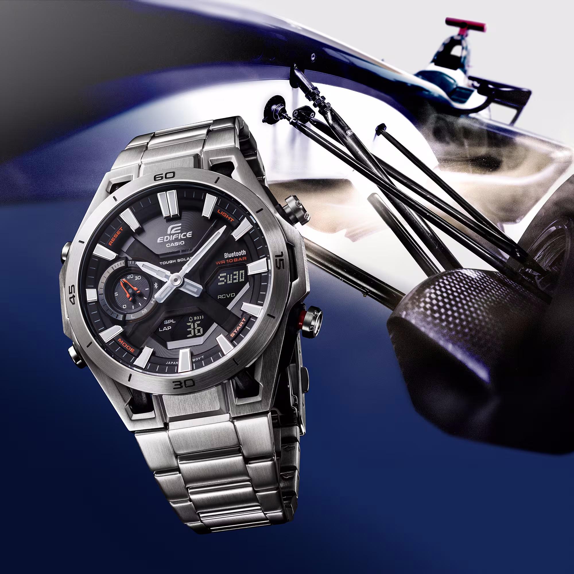 EDIFICE ECB-2300D-2AEF zegarek męski sportowy EDIFICE Premium bransoleta
