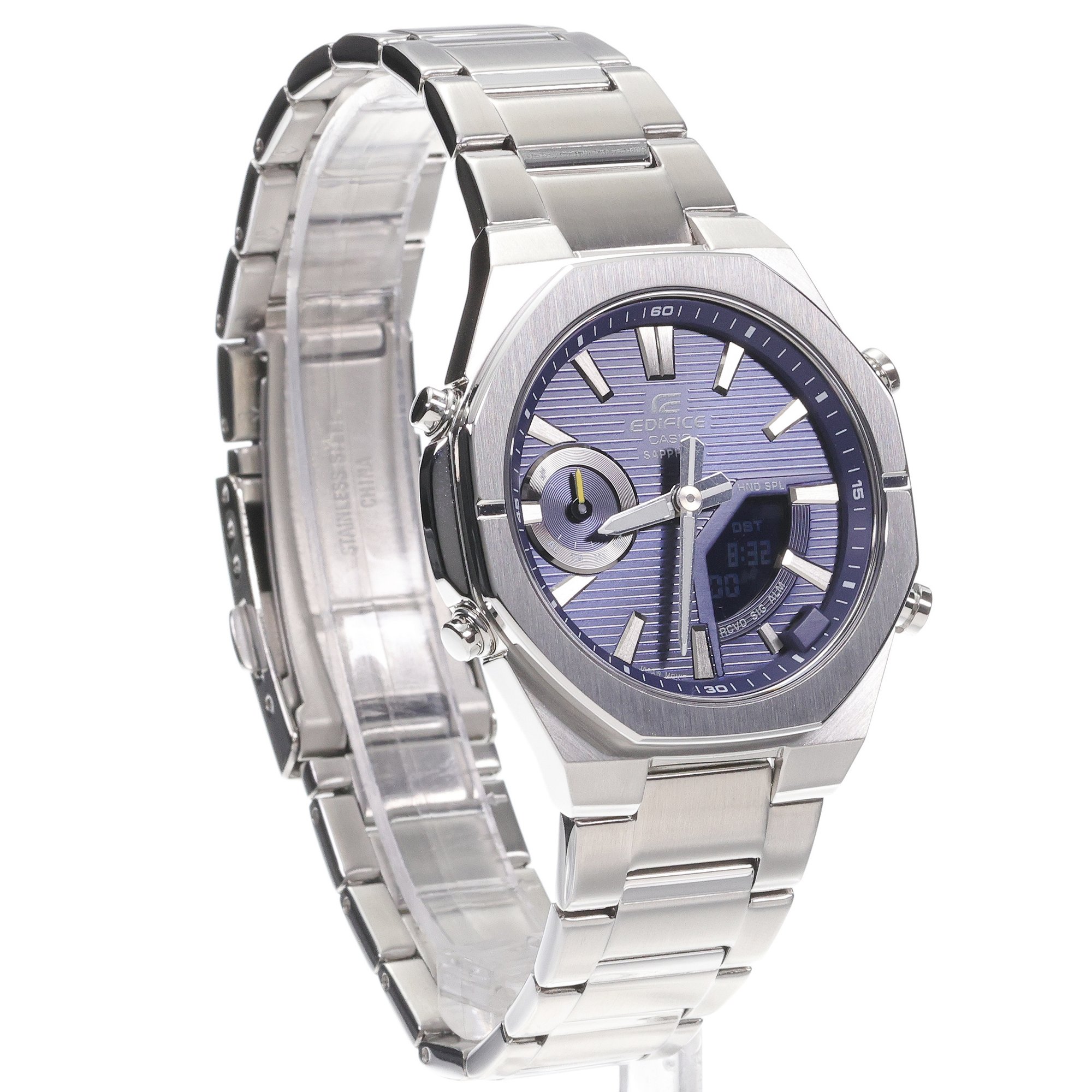 EDIFICE ECB-S10D-2AEF zegarek srebrny sportowy Edifice bransoleta