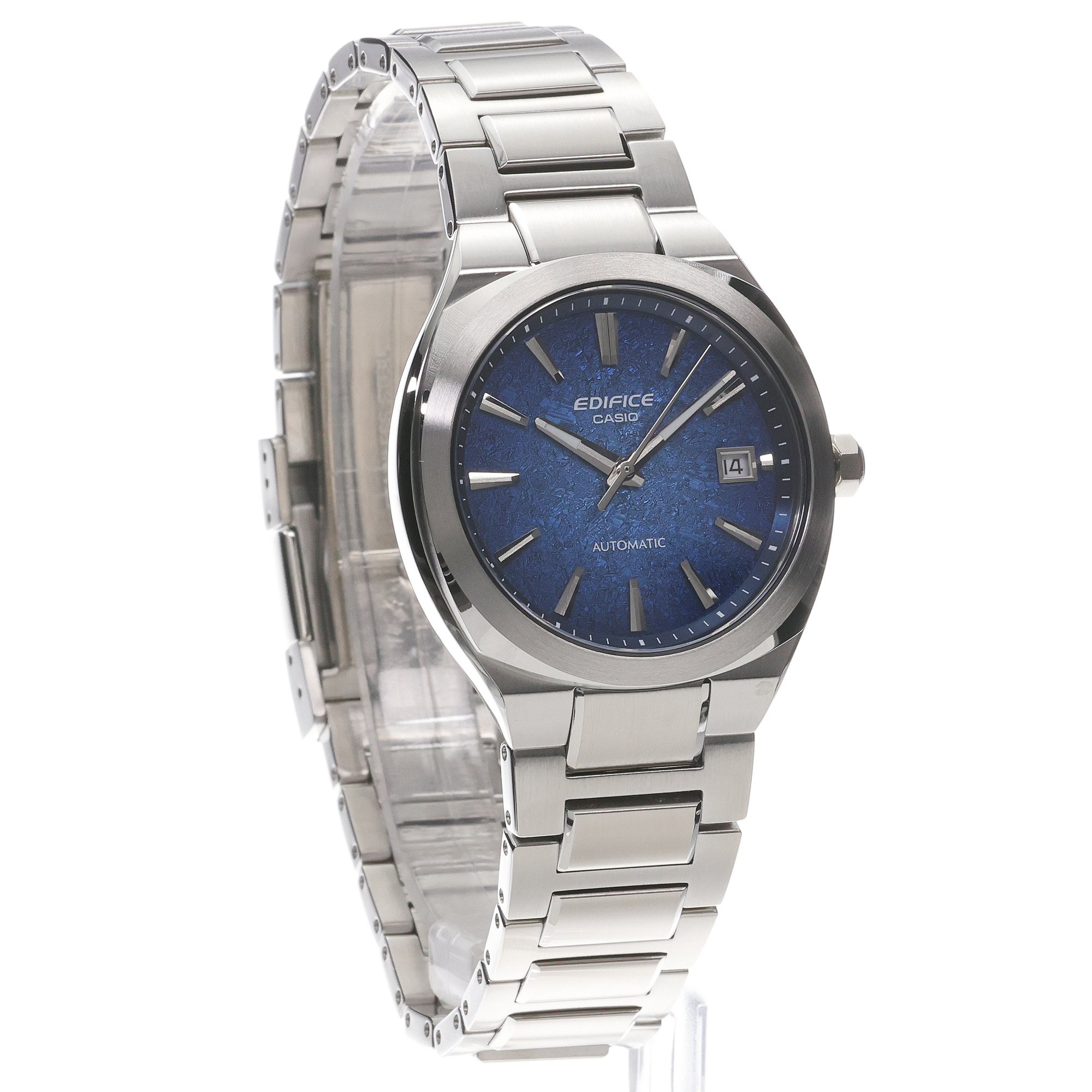 EDIFICE EFK-200D-2AER Automatic Electroformed Textured Blue Dial 38 mm Edifice klasyczny zegarek srebrny