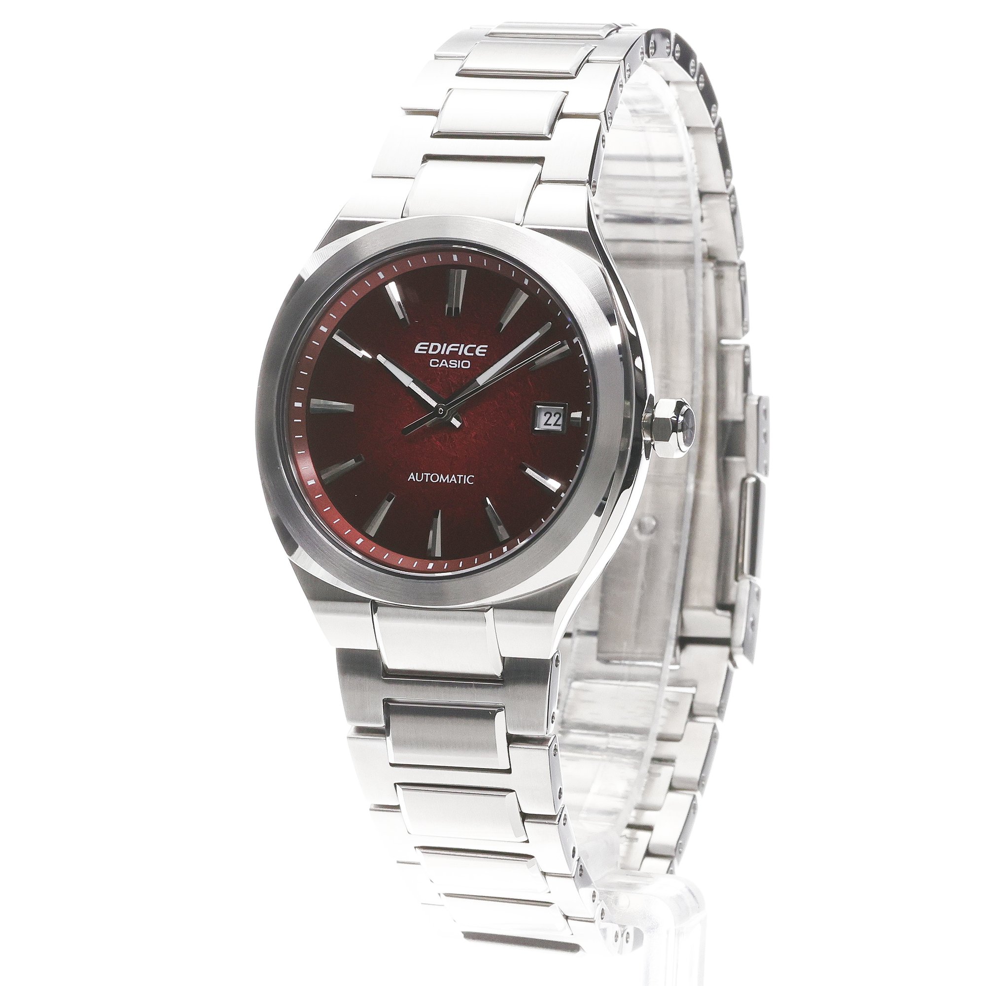 EDIFICE EFK-200D-4AER Automatic Electroformed Textured Red Dial 38 mm Edifice klasyczny zegarek srebrny