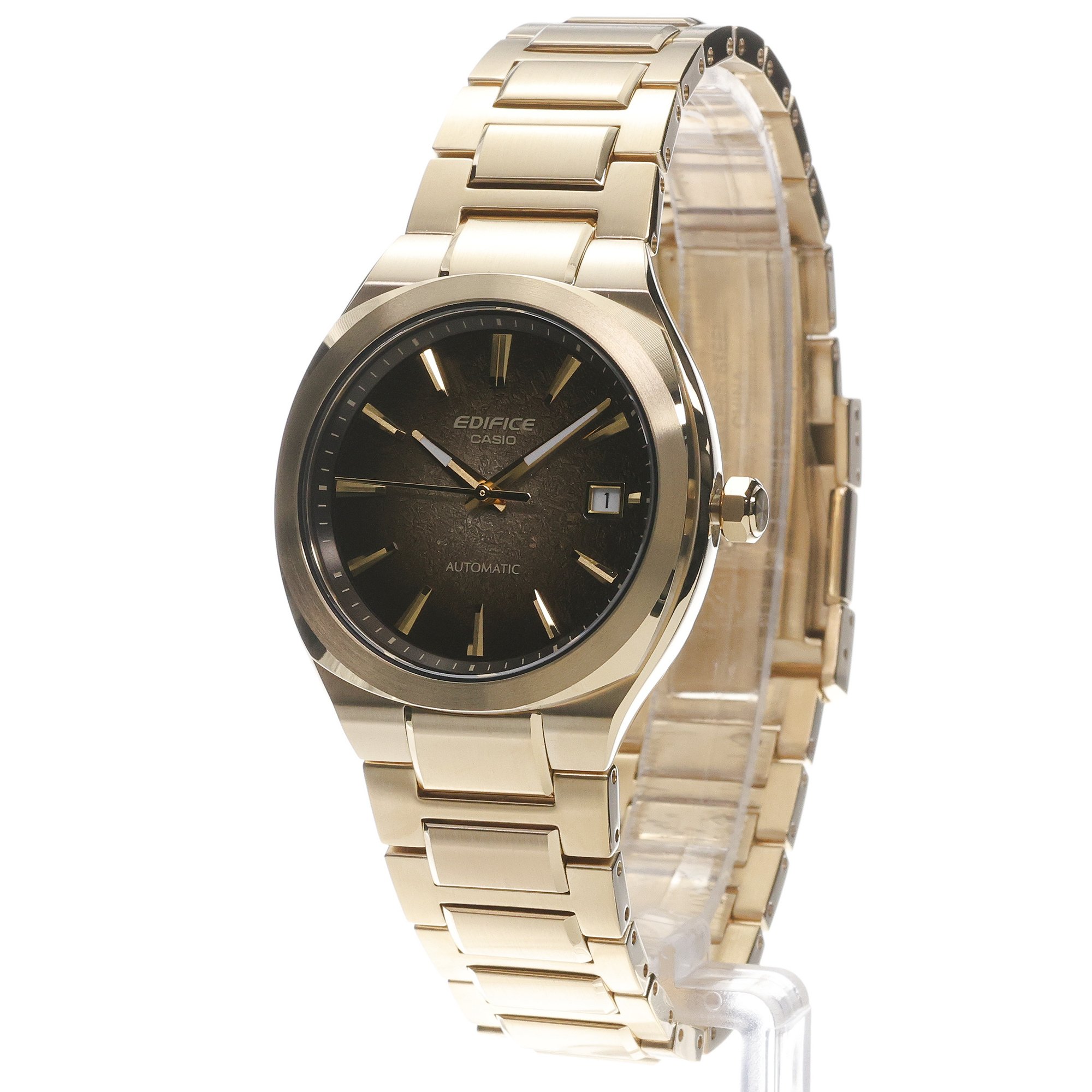 EDIFICE EFK-200DG-5AER Automatic Electroformed Textured Brown Dial 38 mm Edifice klasyczny zegarek złoty