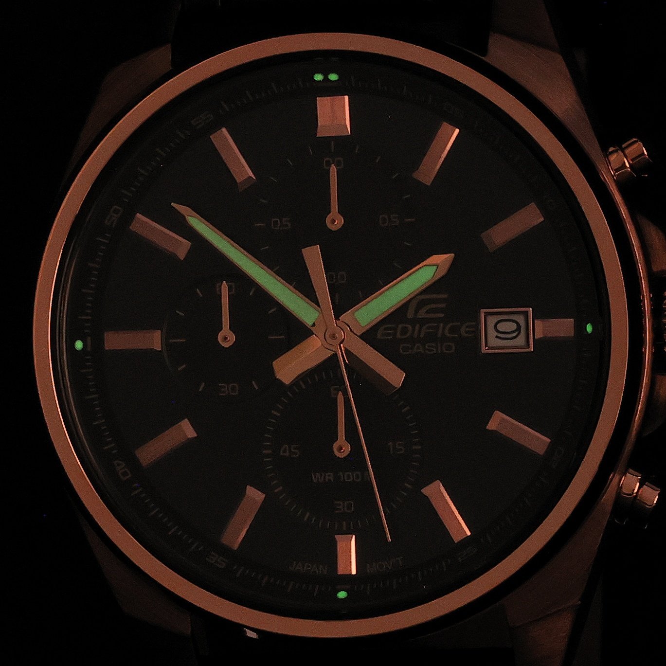 EDIFICE EFV-610ECL-1AUEF zegarek różowe złoto klasyczny Edifice pasek