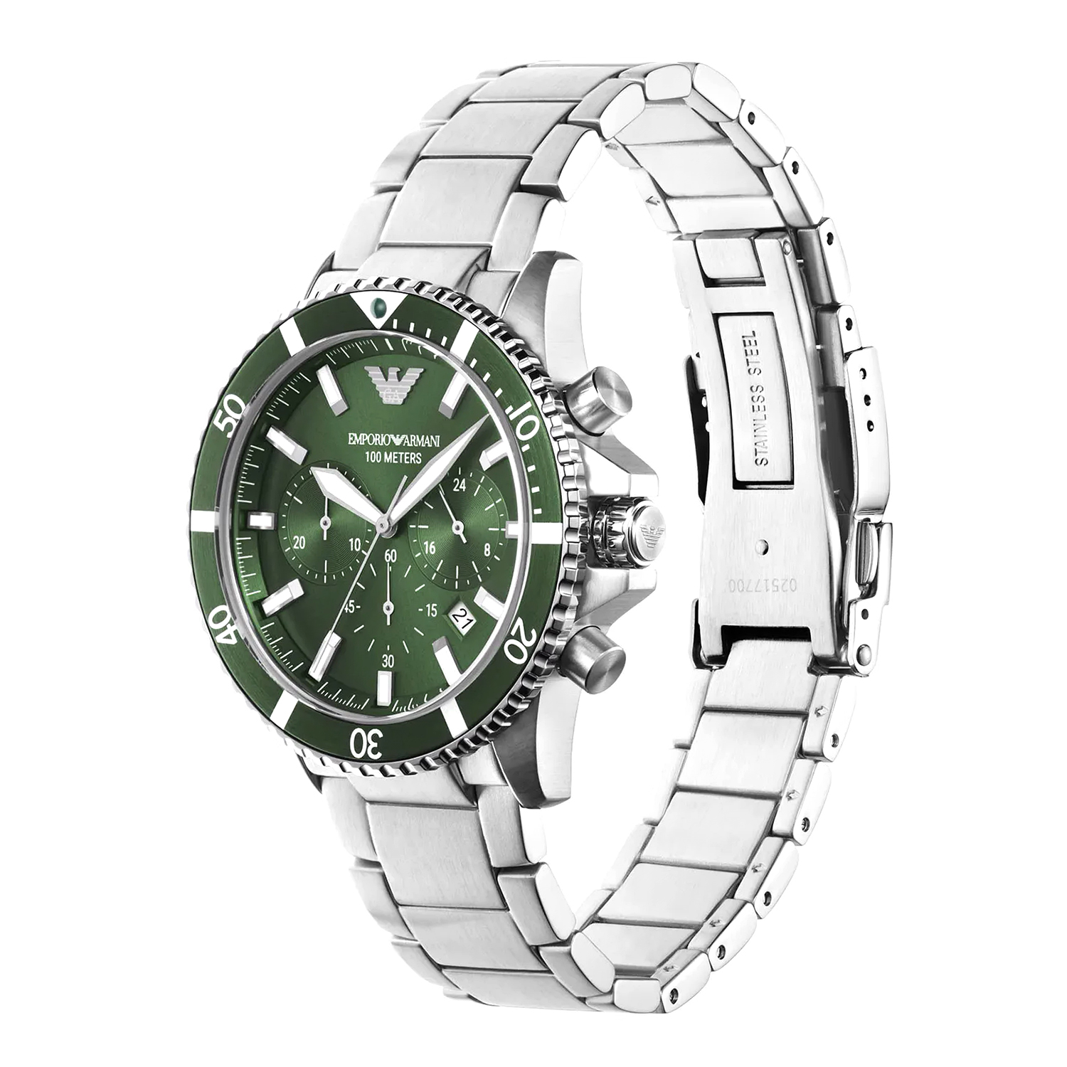 Emporio Armani AR11500 zegarek srebrny sportowy Diver bransoleta - miniatura 7