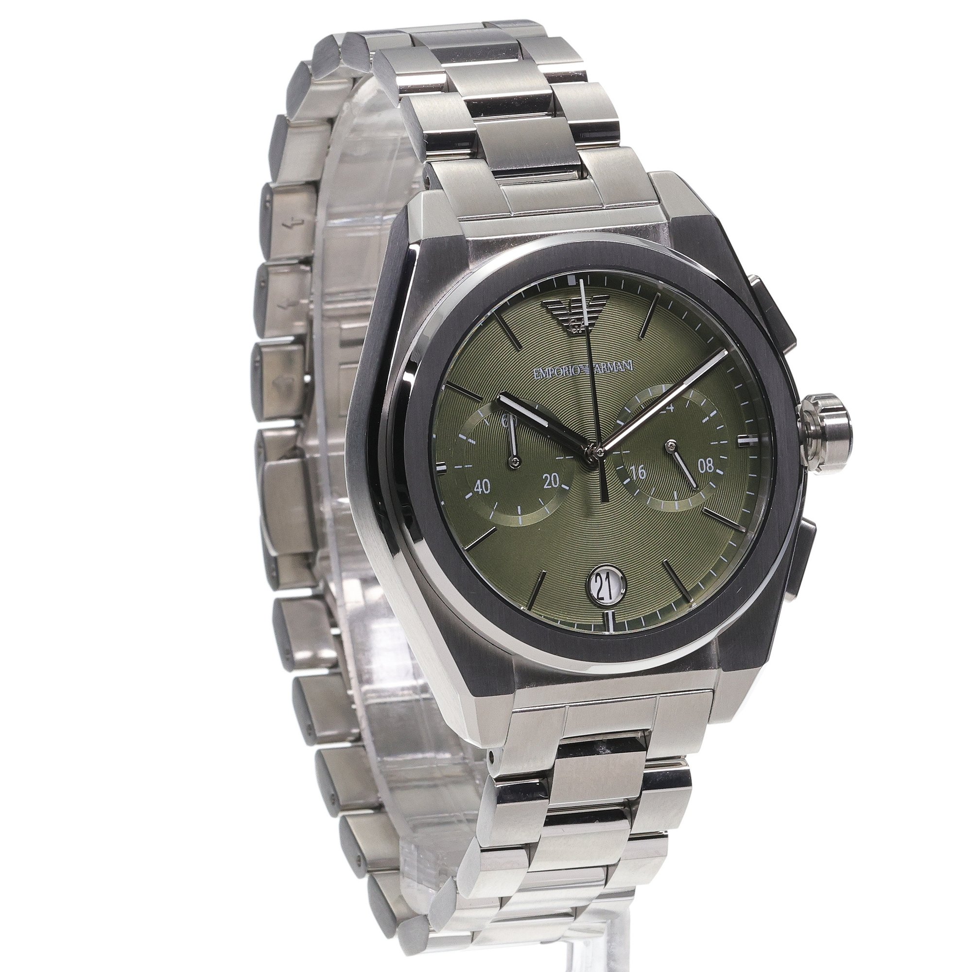 Emporio Armani AR11640 zegarek srebrny klasyczny Federico bransoleta - miniatura 3