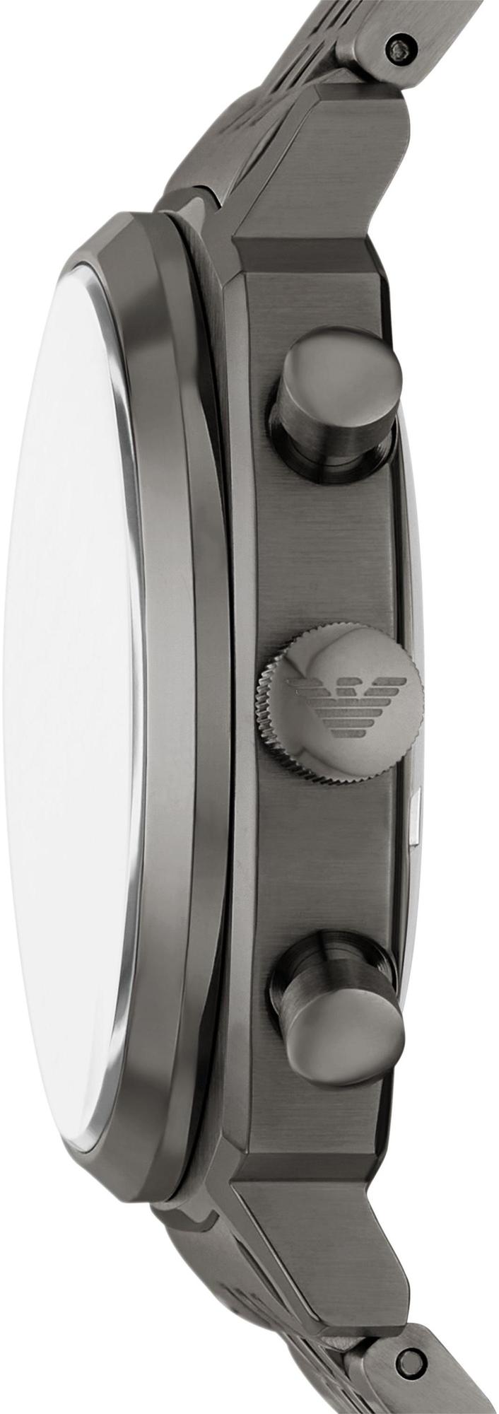Emporio Armani AR11689 Stainless steel quartz chronograph watch with Cushion Case Classics klasyczny zegarek szary - miniatura 6
