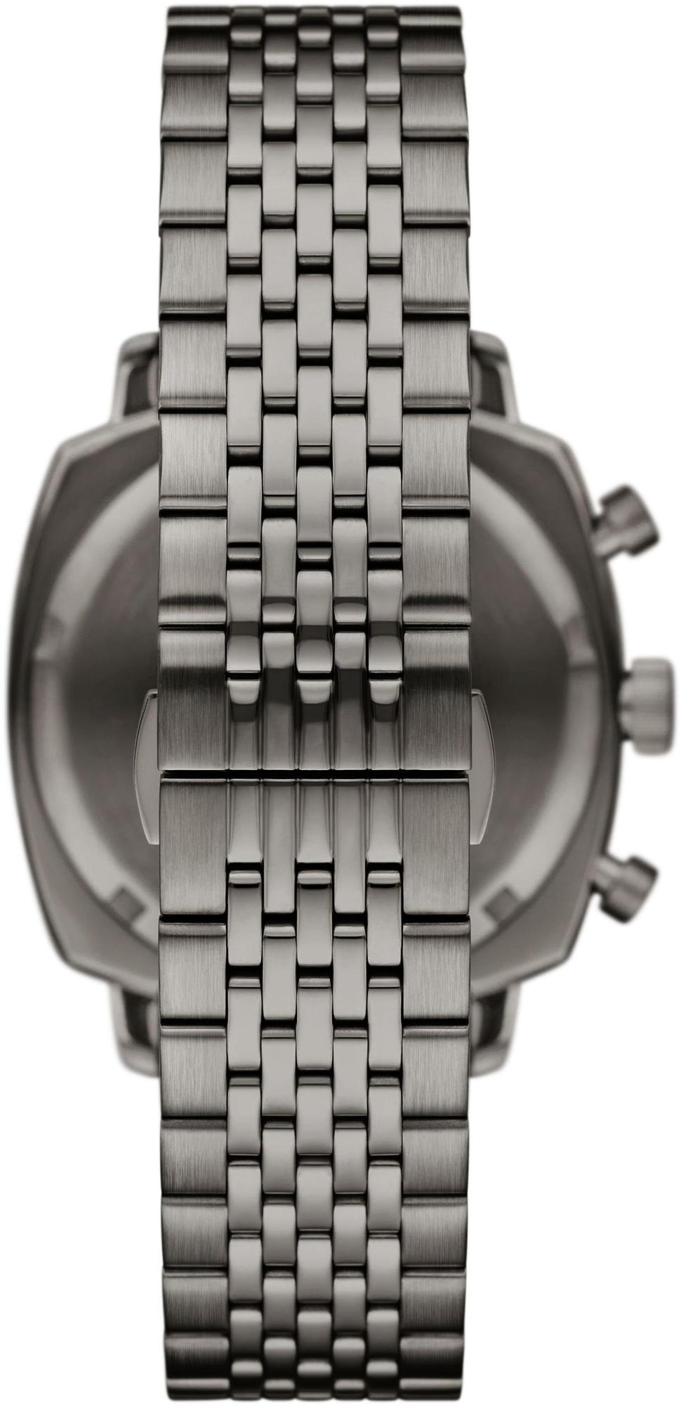 Emporio Armani AR11689 Stainless steel quartz chronograph watch with Cushion Case Classics klasyczny zegarek szary - miniatura 7