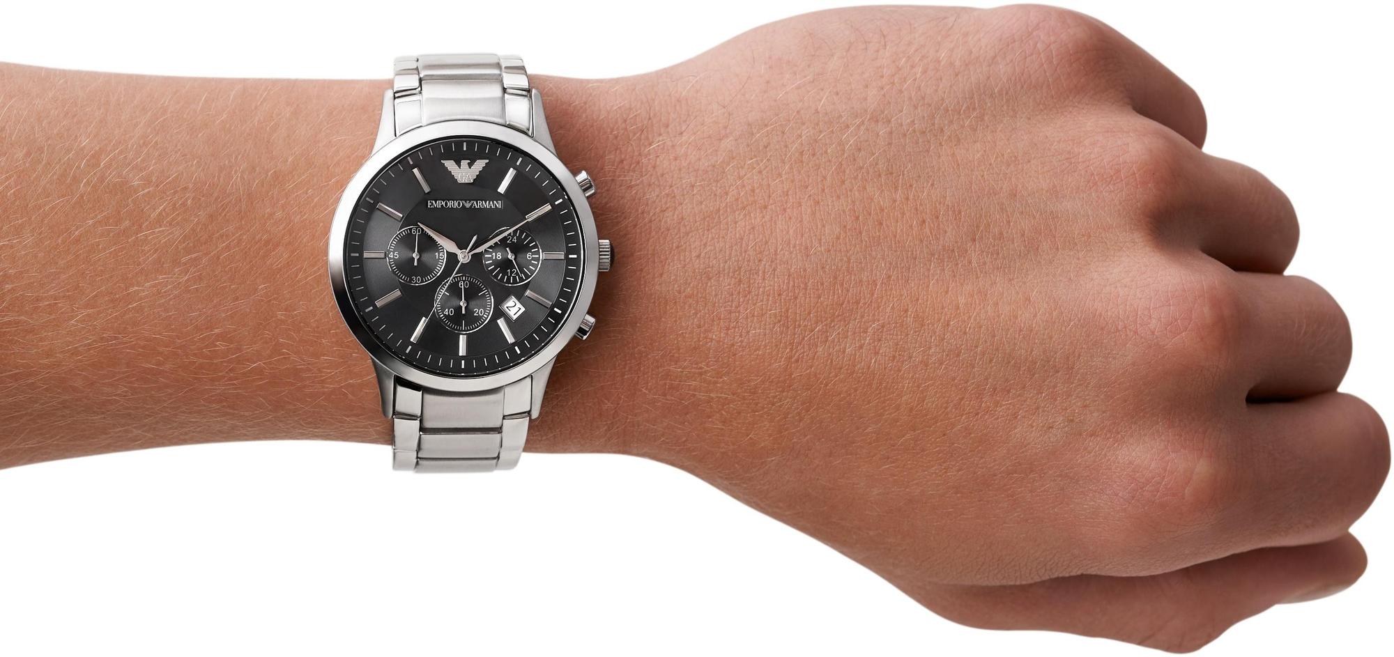 Emporio Armani AR2434 RENATO Sports and Fashion fashion-modowy zegarek srebrny