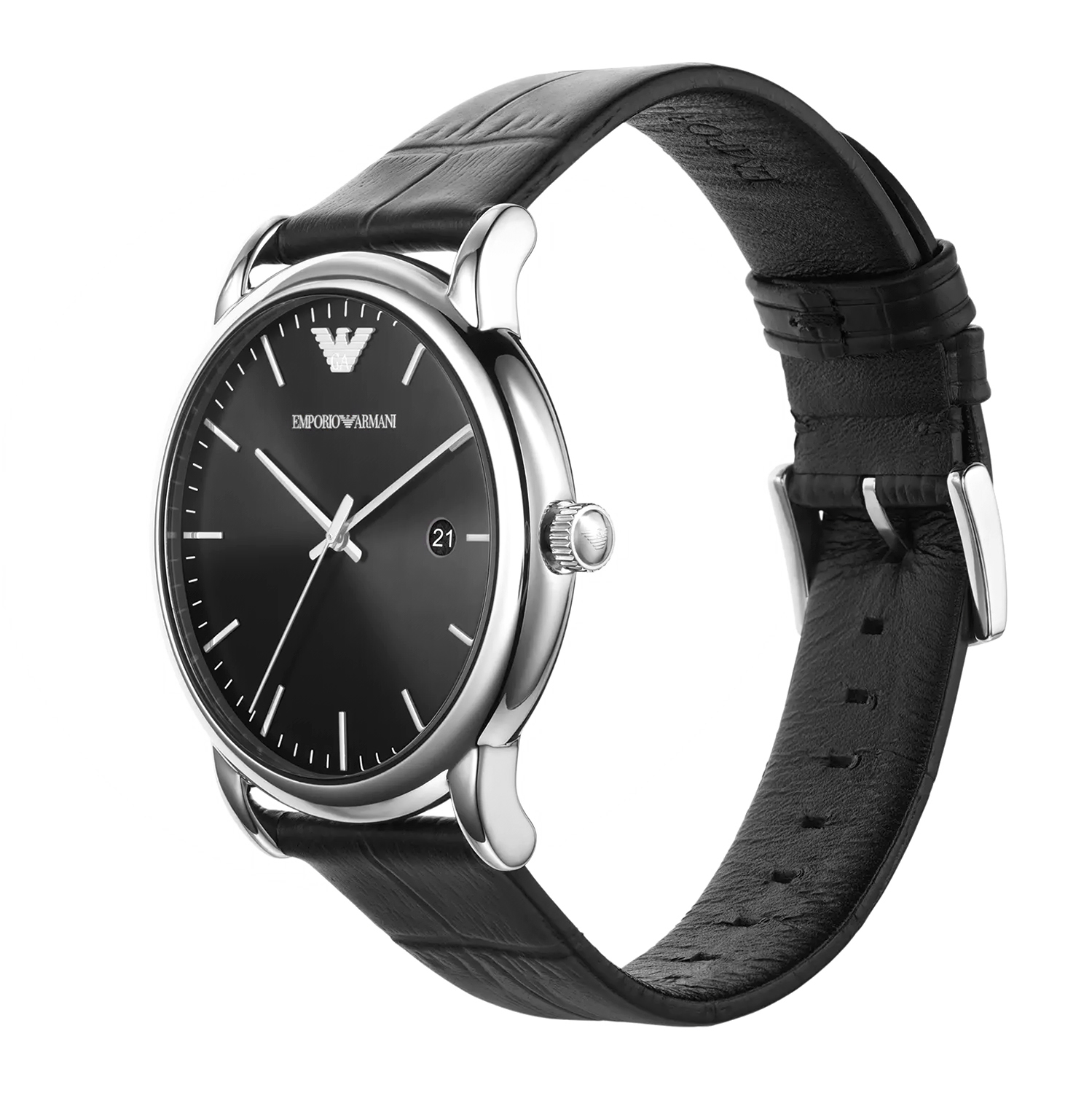 Emporio Armani AR2500 zegarek srebrny klasyczny Classics pasek - miniatura 3