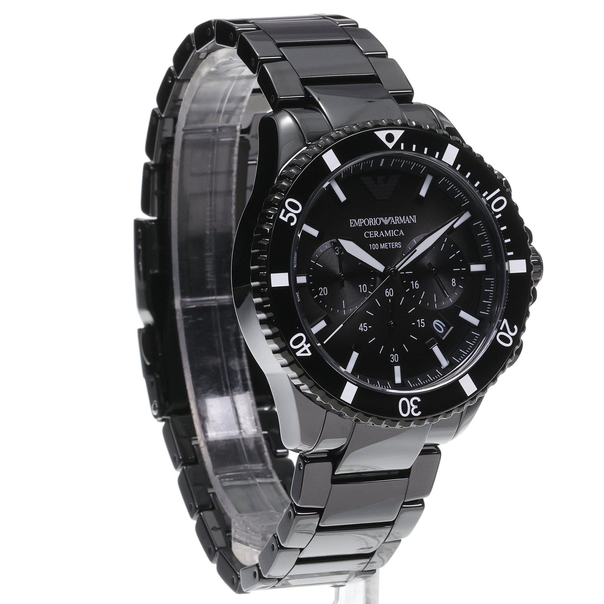 Emporio Armani AR70010 zegarek czarny fashion-modowy Ceramic bransoleta - miniatura 3