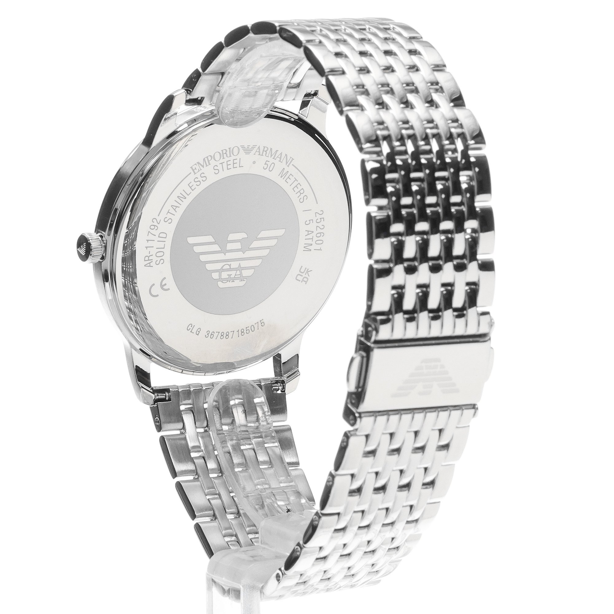 Emporio Armani AR80087SET zegarek srebrny klasyczny Emporio Armani bransoleta - miniatura 4