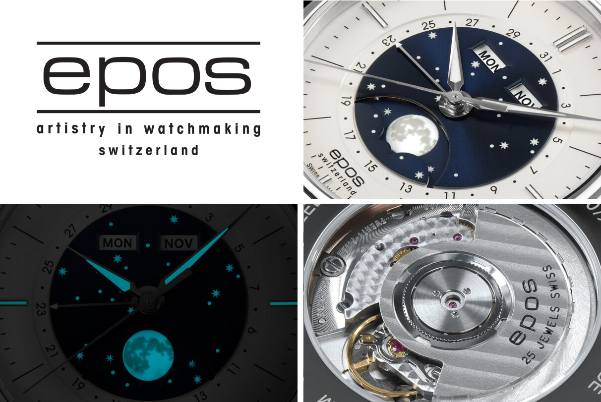 Epos 3439322201825 zegarek męski elegancki Oeuvre DArt pasek