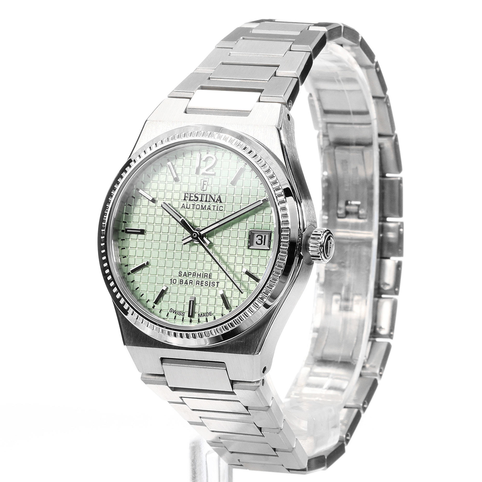 Festina F20029-3 zegarek srebrny elegancki Swiss Made bransoleta - miniatura 5