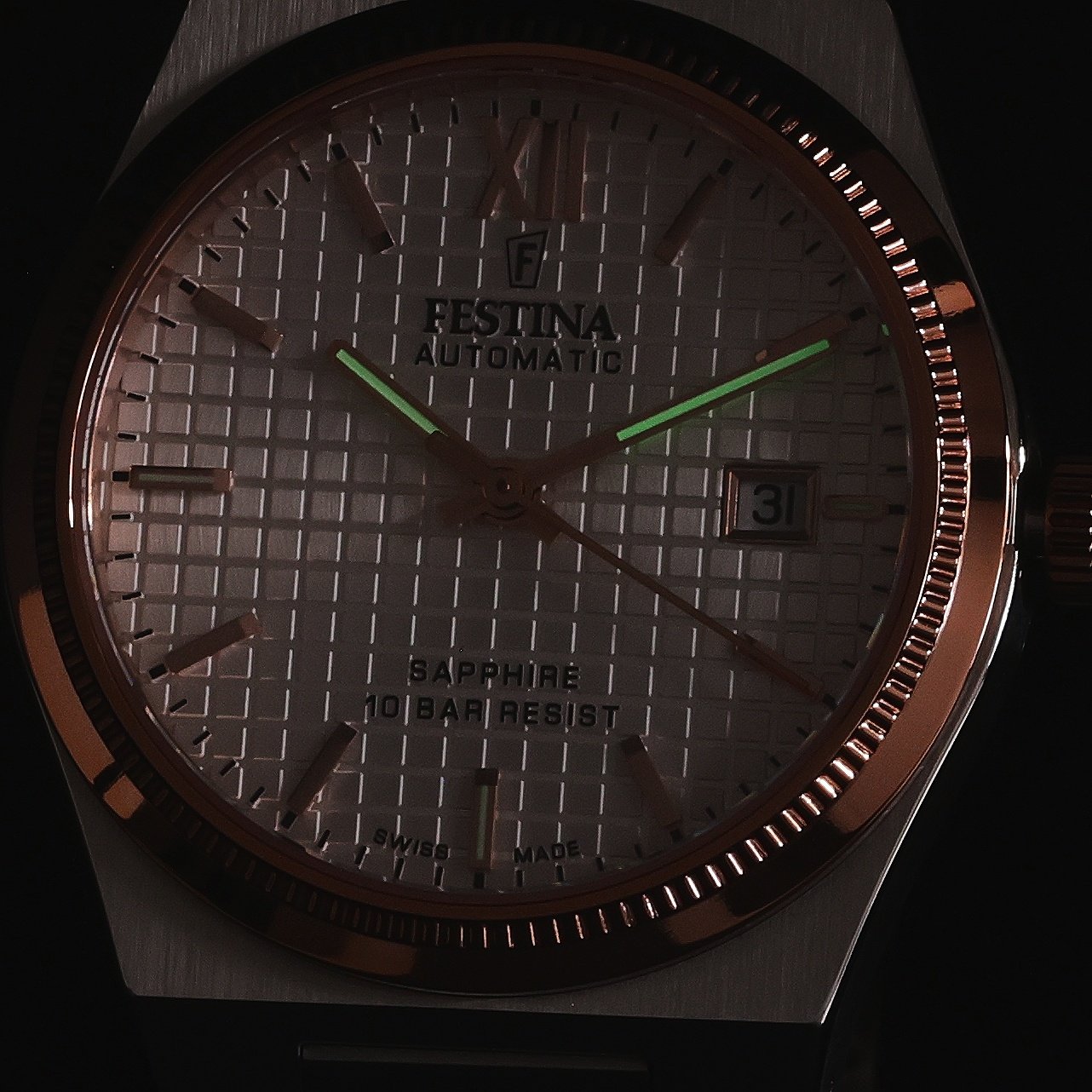 Festina F20030-1 Swiss Made Swiss Made zegarek męski elegancki szafirowe